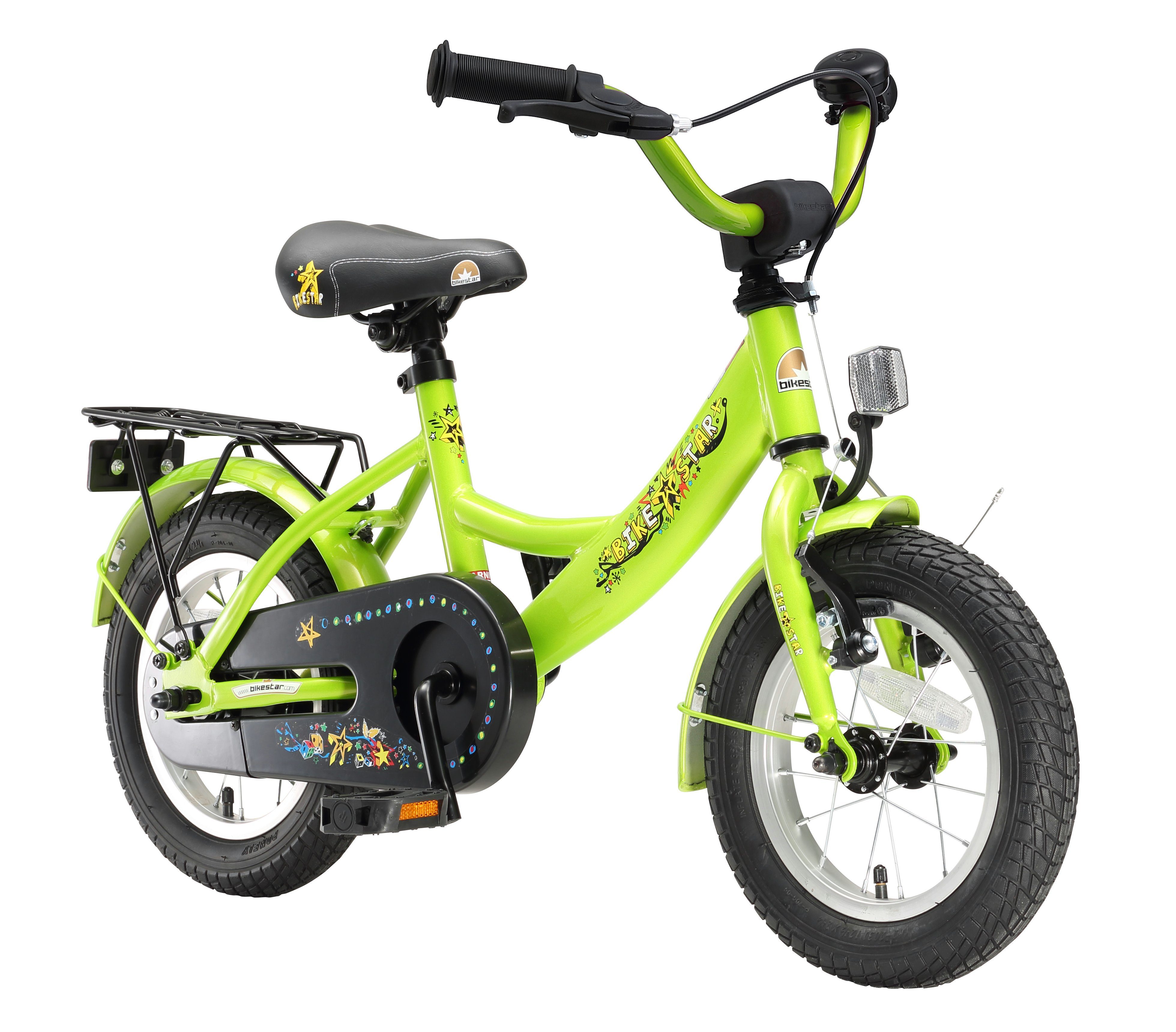 Bikestar Kinderfahrrad Classic, 12 Zoll, ab 93 cm, 3 - 5 Jahre, Jungen, Mädchen, 1 Gang, Handbremse, Rücktrittbremse, Kettenschutz, Höhenverstellbar