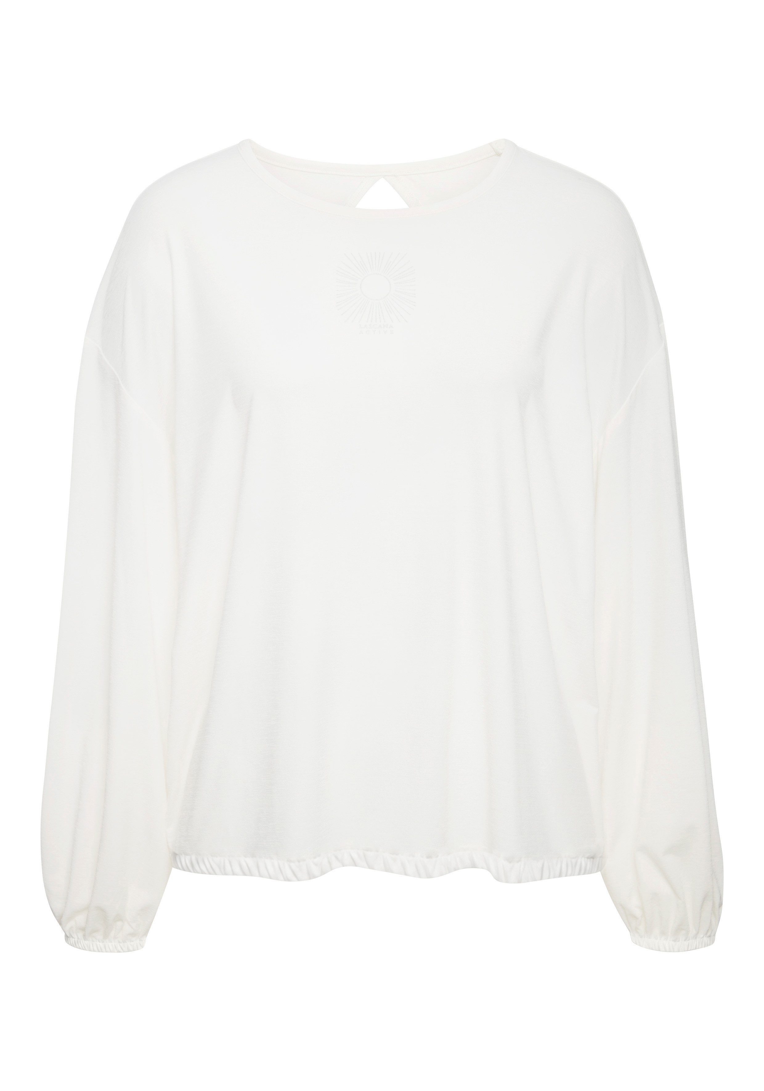 LASCANA ACTIVE Yoga & Relax Shirt - Sportshirt - Langarmshirt locker geschnitten mit Rückenausschnitt und Print. € 39,99