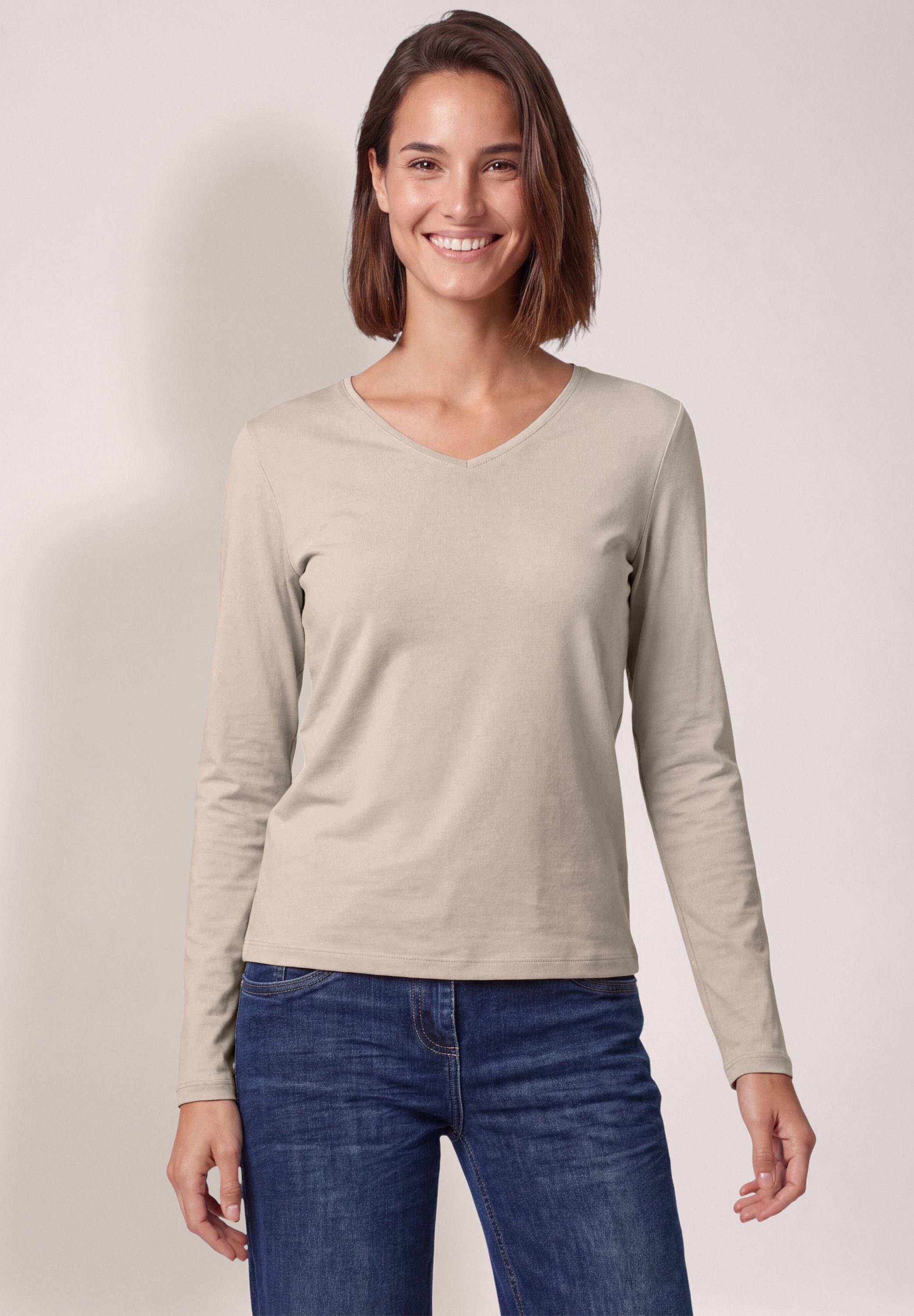 CECIL Langarmshirt aus reiner Baumwolle