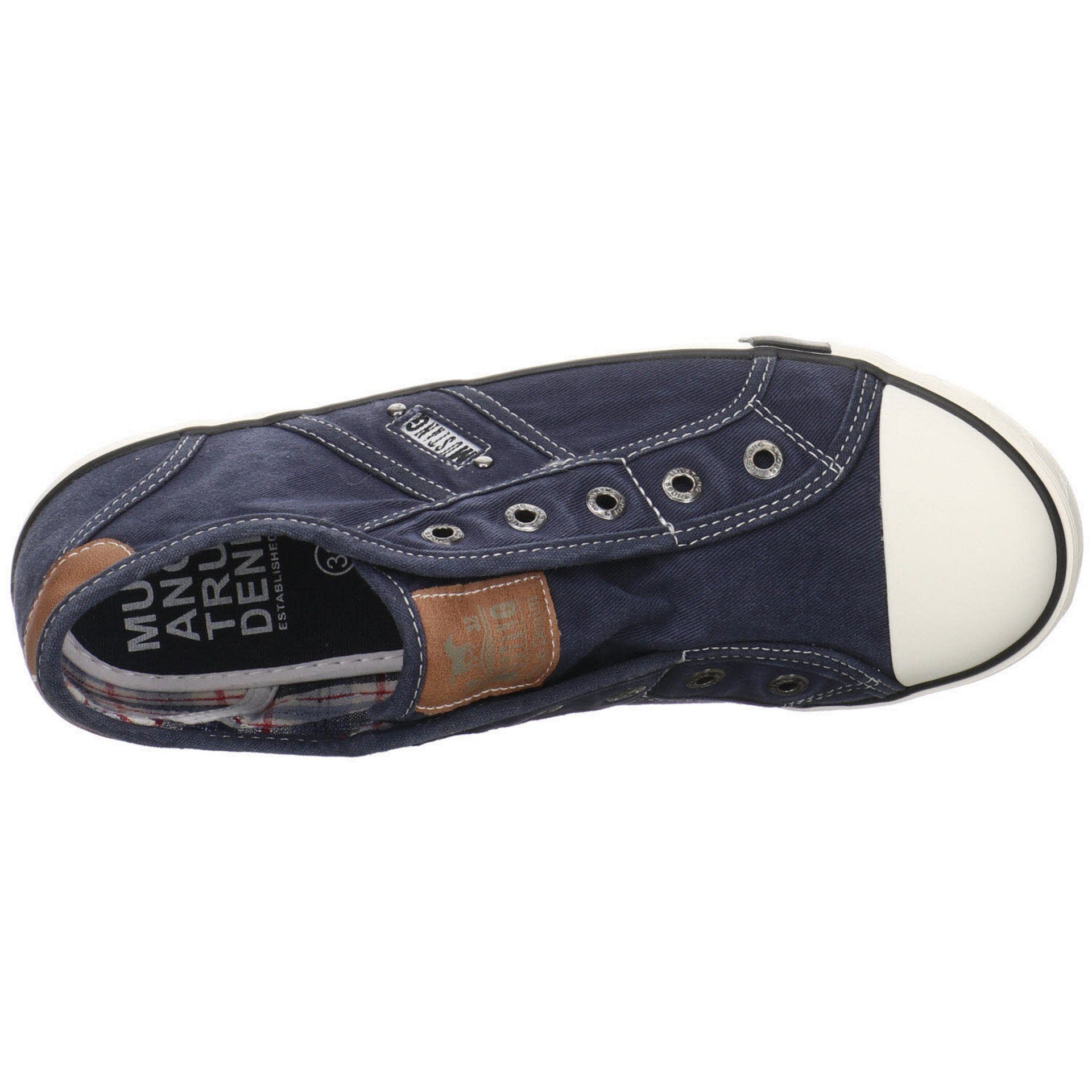 Slip-Ons Synthetikkombination Sneaker Schuhe dunkelblau Sneaker Slip-On Mustang Damen Slipper Shoes Freizeit (13101733)