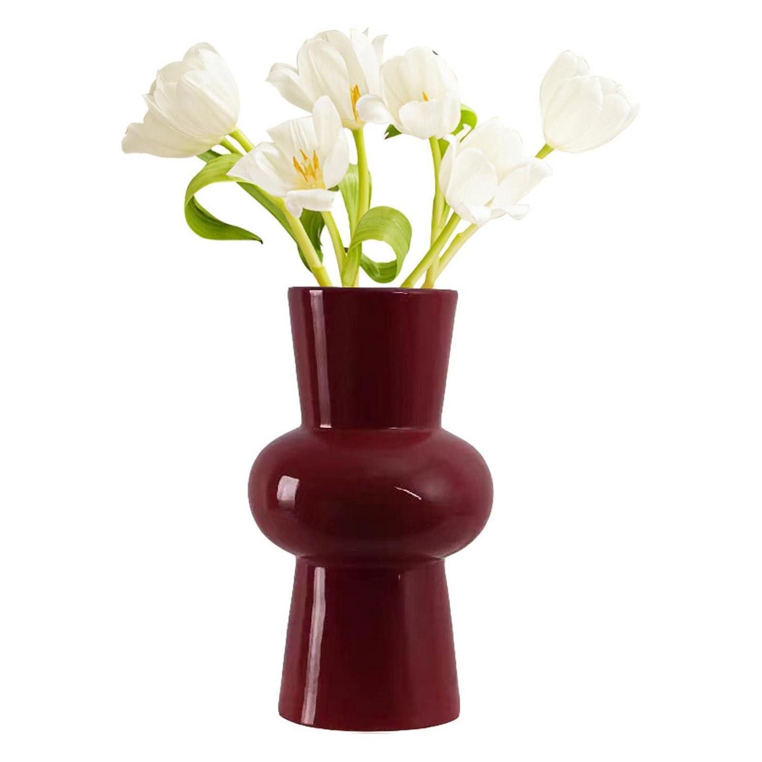 LuxusKollektion Tischvase Glasvase Kristallglas Rot 20x8.5cm (1 St)