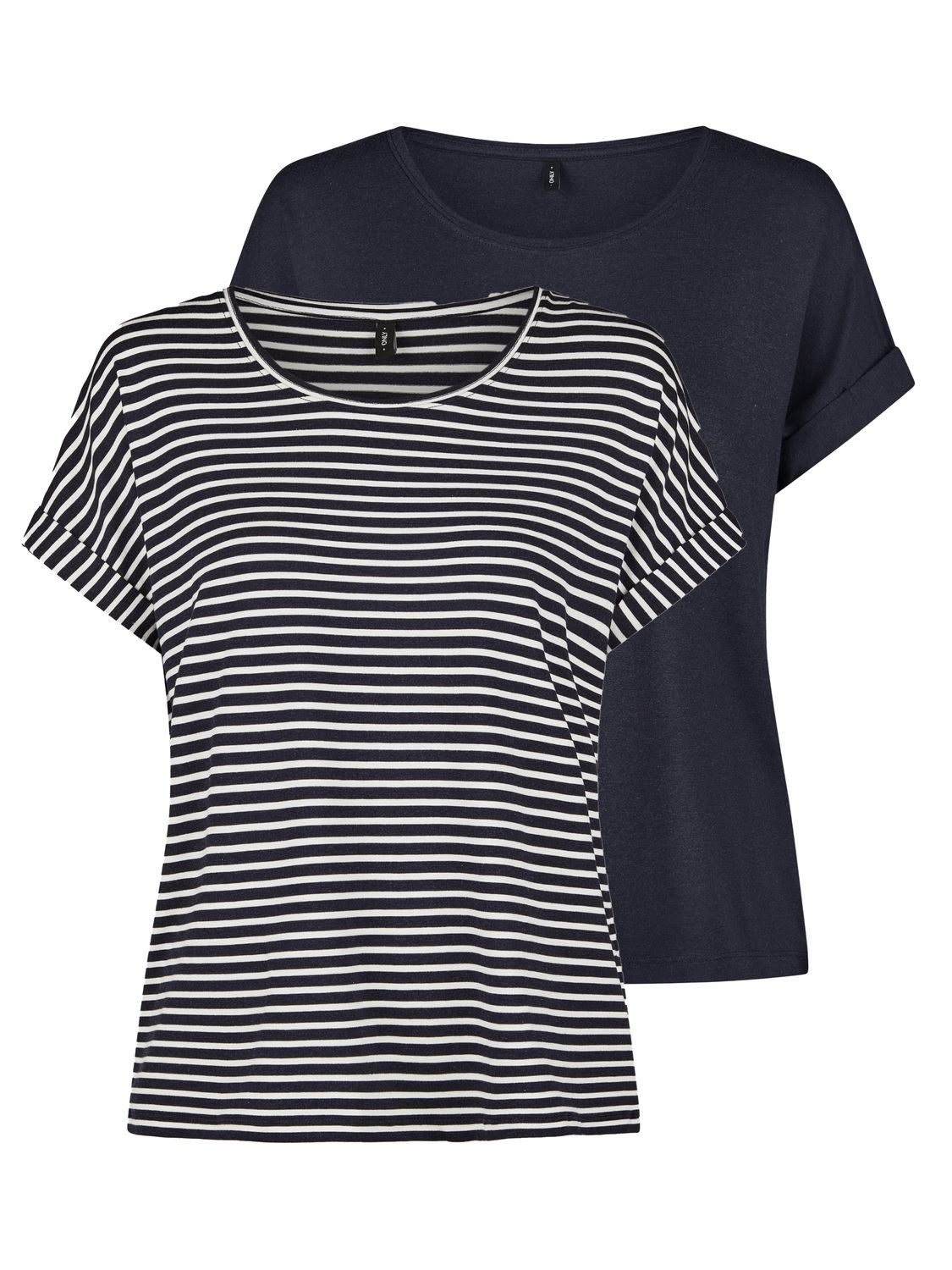 ONLY T-Shirt Damen Top MOSTER Regular Fit (2-tlg) Basic Kurzarm Tee Shirt m günstig online kaufen