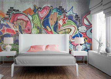 living walls Fototapete Designwalls Graffiti, glatt, (5 St), Vlies, Wand, Schräge, Decke