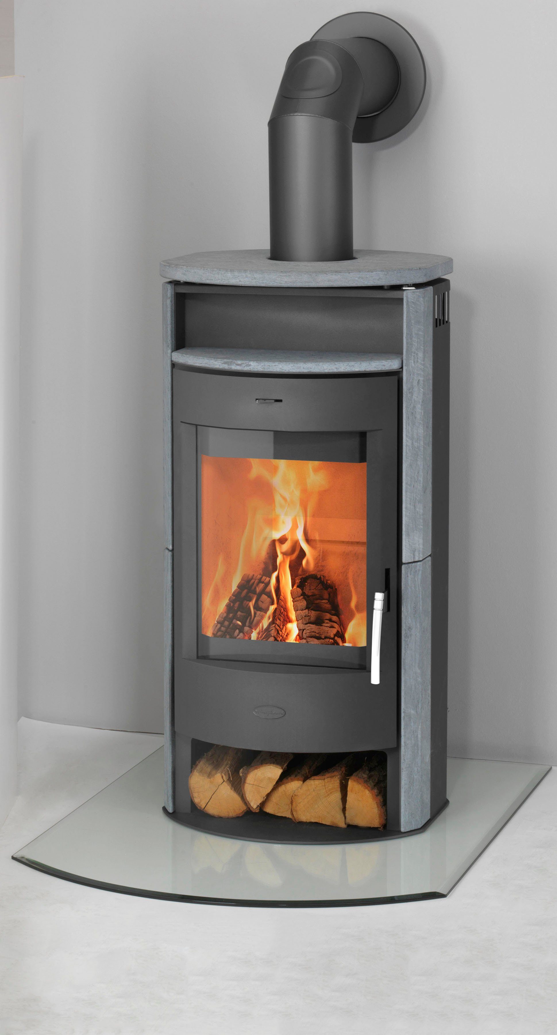 Fireplace Kaminofen Heathus MAIA Speckstein, 6,0 kW, Tee- und Holzfach