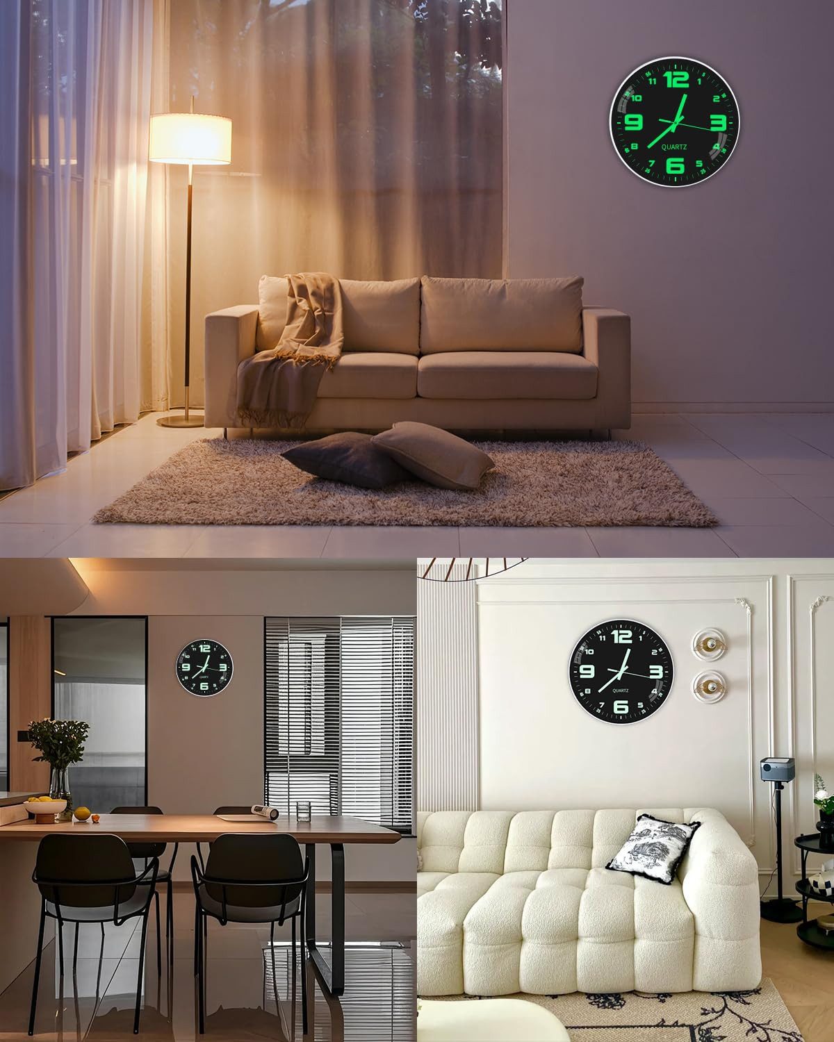 LEAZZLE Wanduhr Leuchtende Wanduhr 12 Zoll, günstig online kaufen