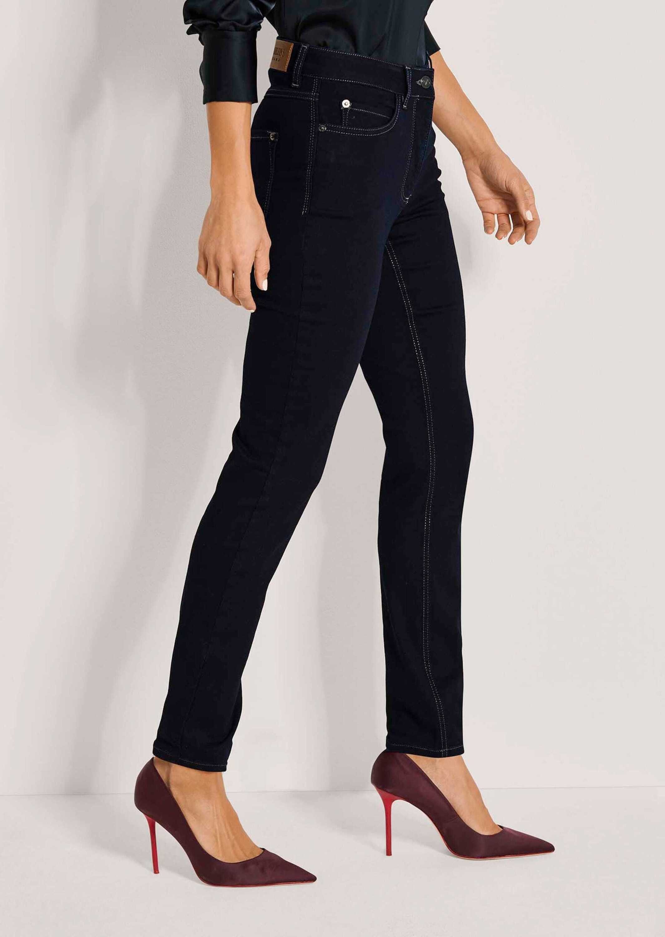 MADELEINE Gerade Jeans Bequeme Skinny-Jeans aus Powerstretch Formbund, Gürtelschlaufen & klassischer 5-Pocket-Stil