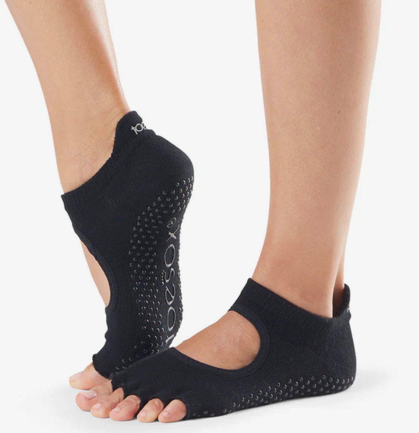ToeSox Sportsocken Toesox Half Toe BELLARINA / ULTRA Logo auf der Ferse und in der Gummierung der Sohle