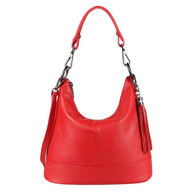 ITALYSHOP24 Schultertasche »Made in Italy Damen Leder Tasche Shopper«, als Handtasche, CrossOver, Umhängetasche tragbar