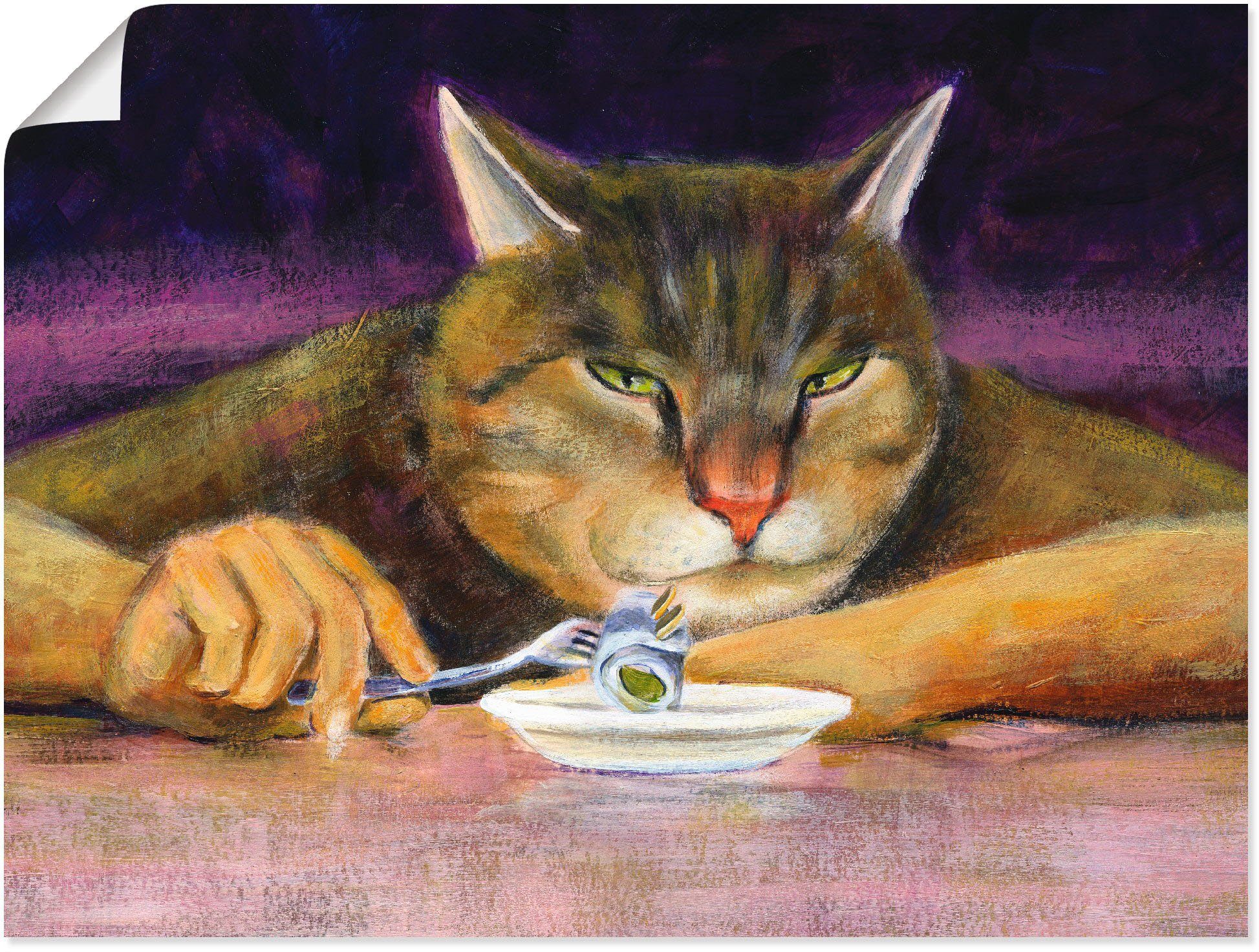 Artland Wandbild Katzenjammer, Poster Haustiere versch. als oder (1 Größen Wandaufkleber Leinwandbild, St), in