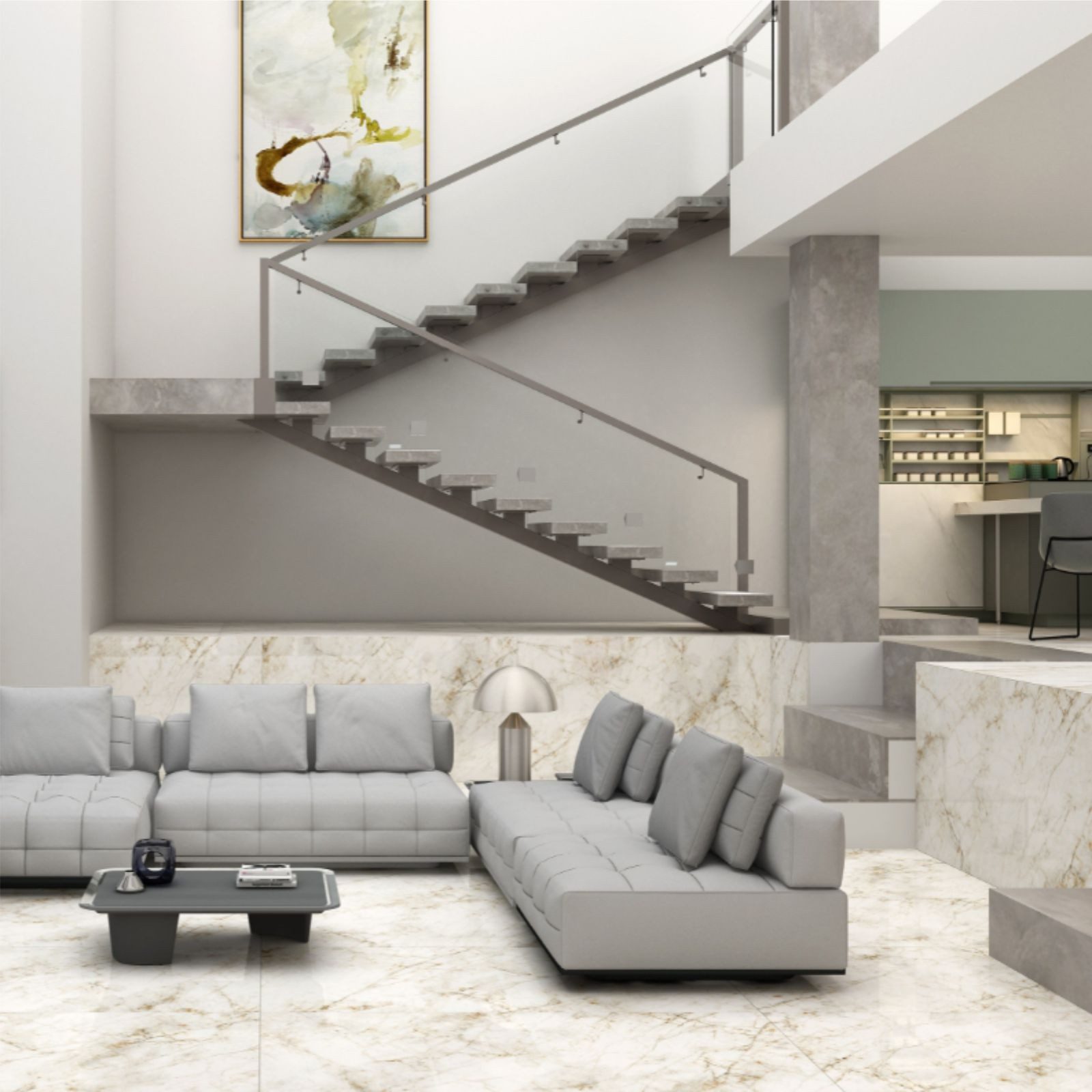 Bodenfliese 1 Paket (1,44 m) Fliesen QUARTZ STONE (60 × 120 cm), matt, beige, Küche Wand Bad Flur Bodenbelag Duschwand Steinoptik