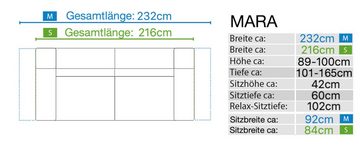 Sofanella 3-Sitzer 3-Sitzer MARA Stoffsofa Couch italienisch