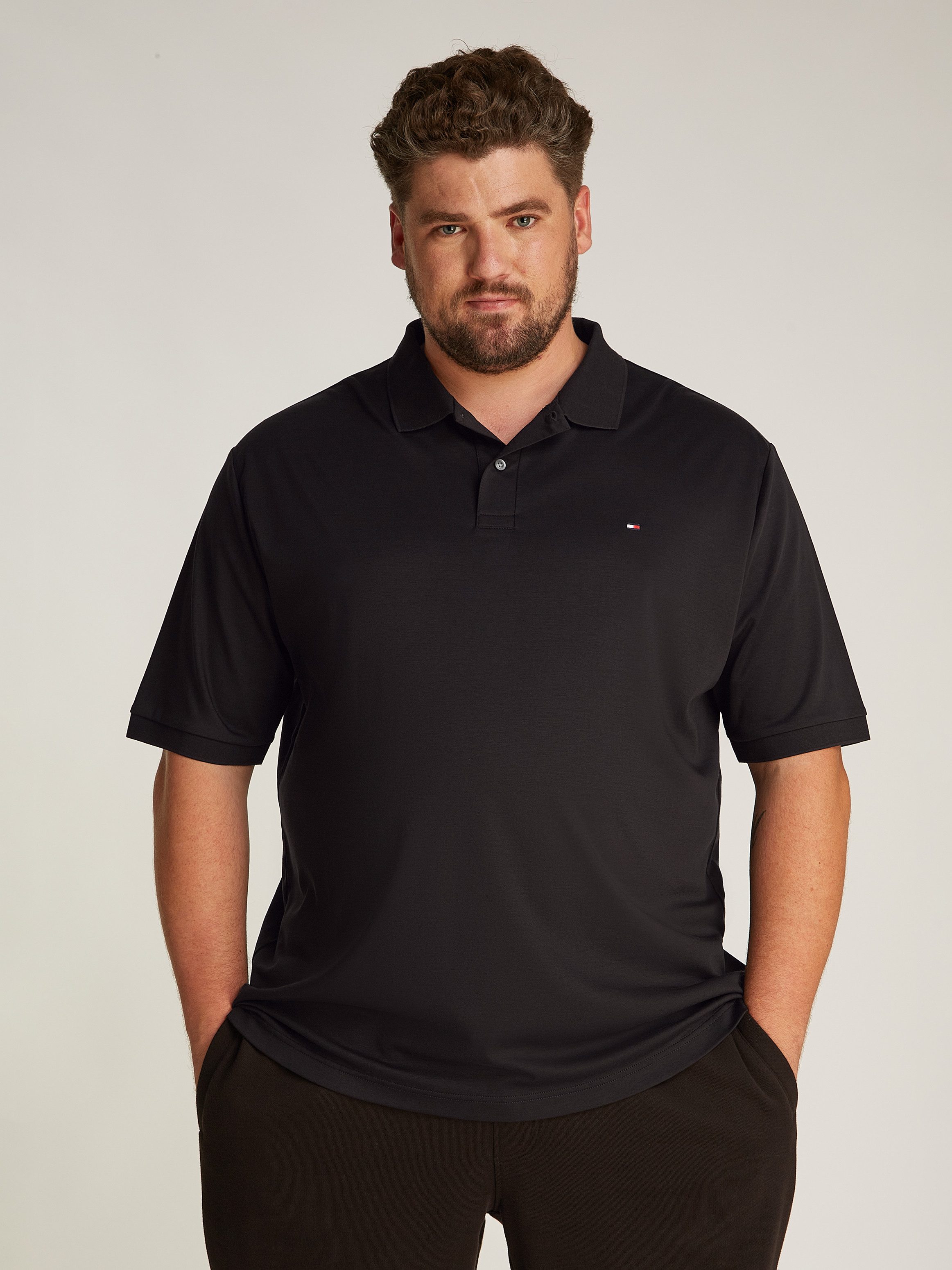 Tommy Hilfiger Big & Tall Poloshirt BT-LIQUID COTTON ESSENTIAL POL-B in Großen Größen, Logostickerei