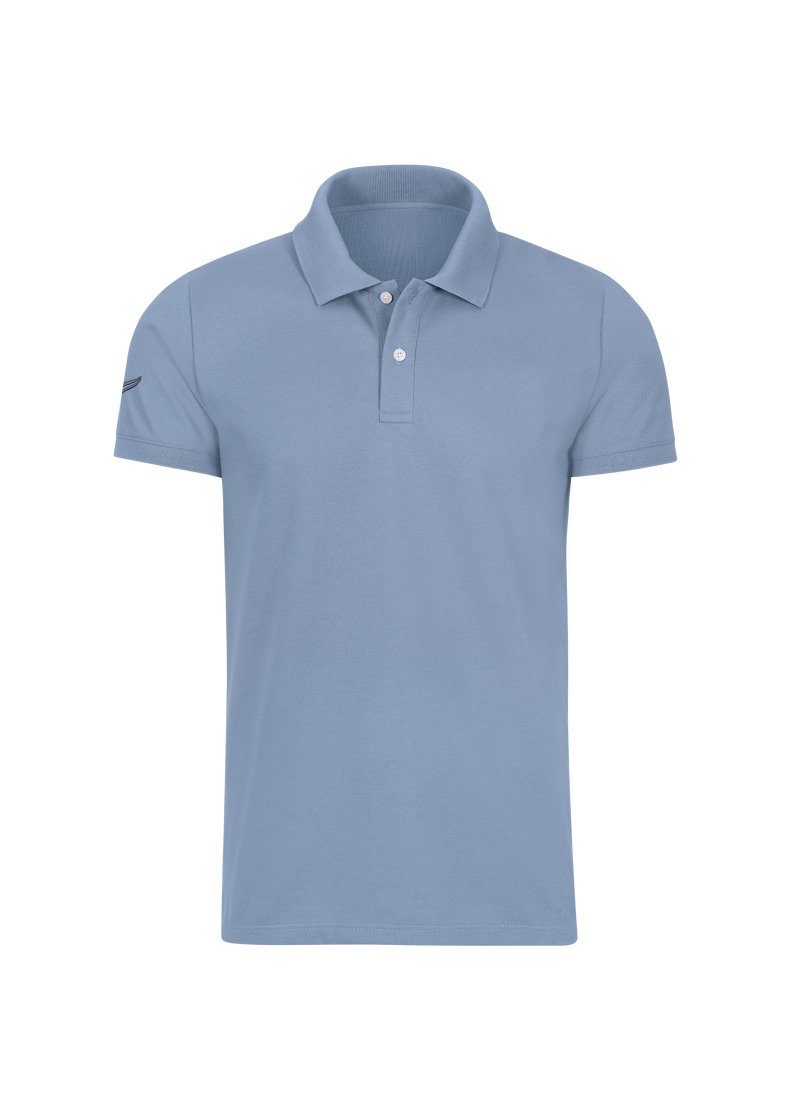 Slim TRIGEMA DELUXE-Piqué pearl-blue Fit Poloshirt Poloshirt Trigema aus