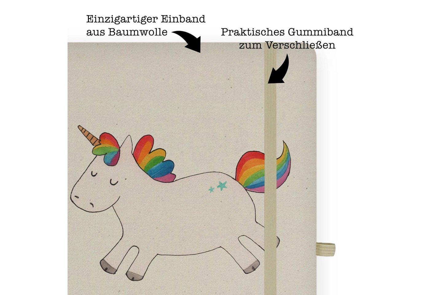 Thumbnail - Mr. & Mrs. Panda Notizbuch Einhorn Happy - Transparent - Geschenk, Unicorn, DIN A4 Notizbuch Sof Mr. & Mrs. Panda, Bezau...