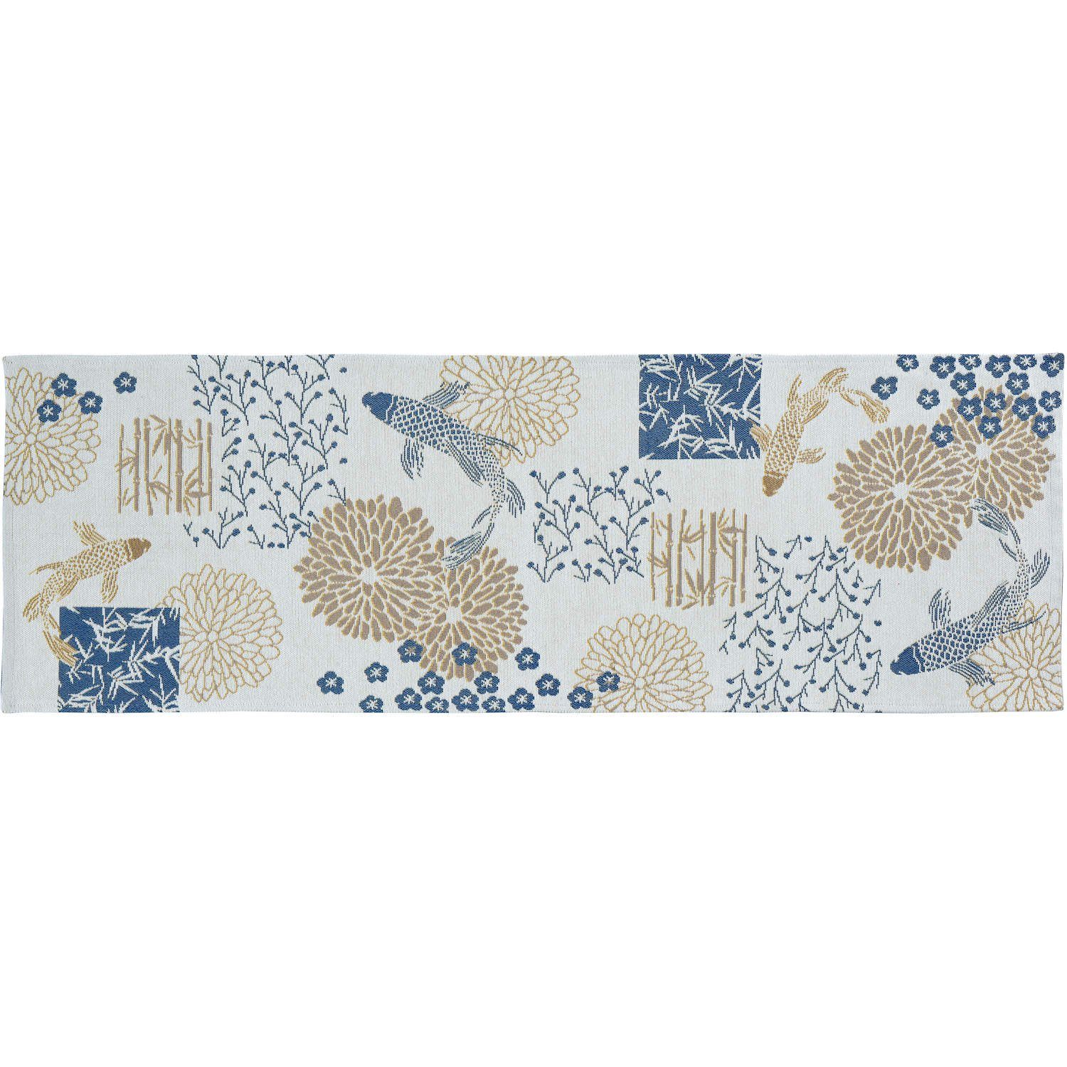 sander table + home Tischläufer Sander * Maritimer Tischläufer Gobelin Nara 32 x 96 cm blau