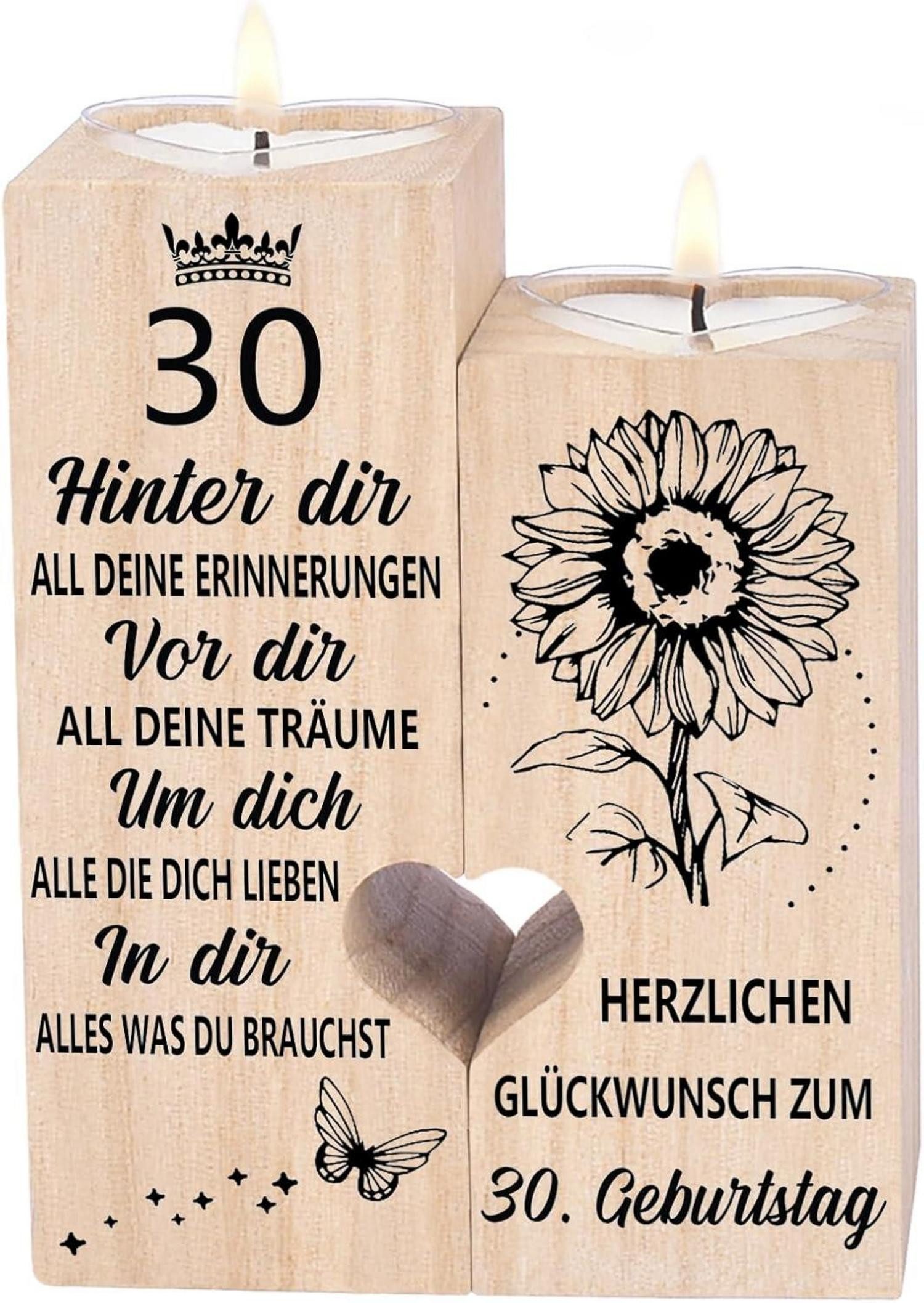 LuxusKollektion Kerzenständer 30. Geburtstag Kerzenständer Holz günstig online kaufen