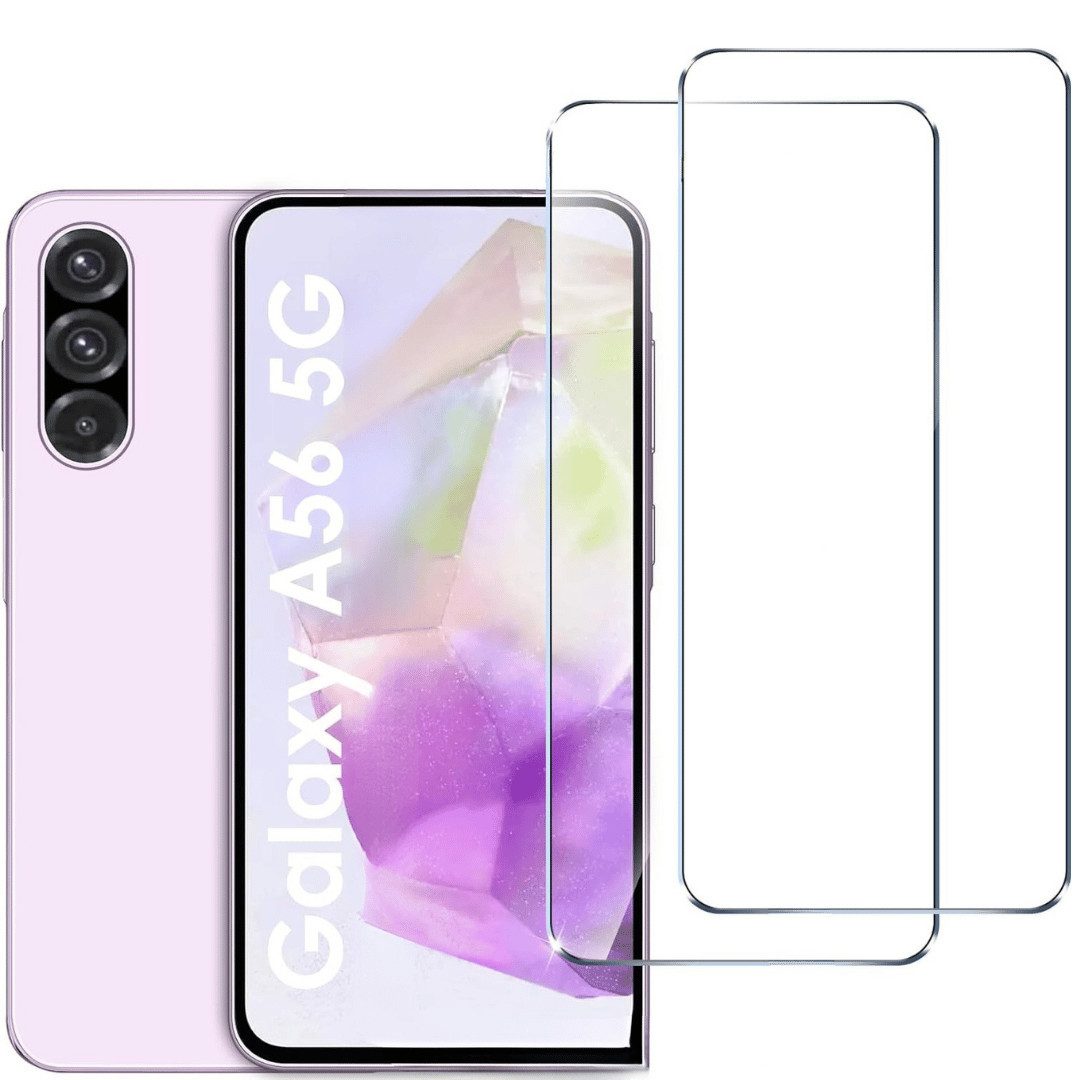 SmartUP Displayschutzglas 2X Schutzglas für Samsung Galaxy A56 5G Panzerfolie Display Full 9H für Samsung Galaxy A56 5G, kompletter Displayschutz