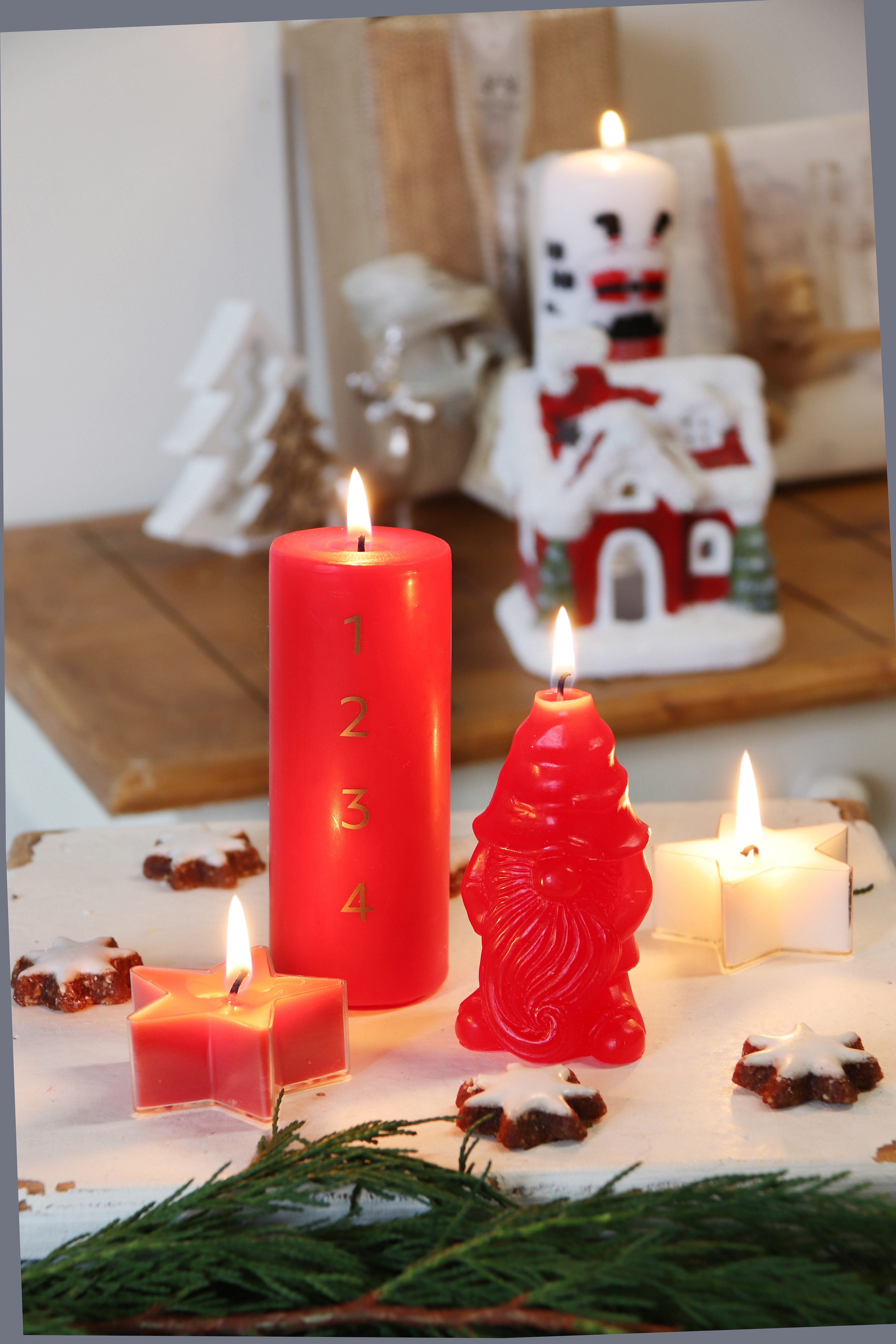 Steinhart Kerzen Teelicht Teelichter "Stern" Rubin günstig online kaufen