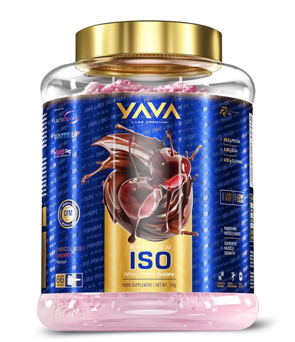 YAVA Labs YAVA LABS® Premium ISOLATE 2kg Whey Protein Pulver, 1 er Einzelprodukt à 2000 g, Premium Protein Isolat 23,15g Protein pro Portion