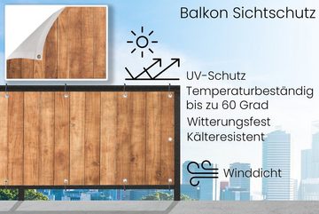 MuchoWow Balkonsichtschutz Regale - Braun - Brücke (1-St) Sichtschutzzaun für Balkon und Garten aus PVC, 300x75 cm