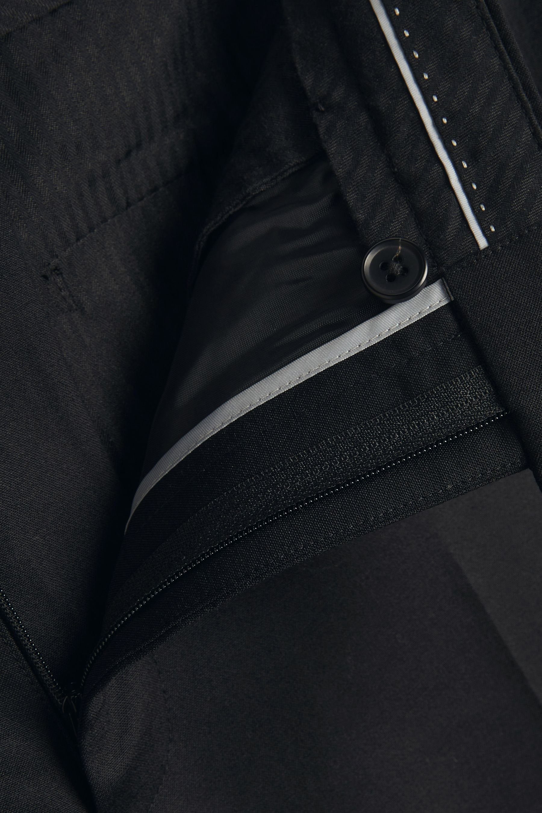 Motion aus Next Flex Hose Anzughose Fit Anzug (1-tlg) Slim Wollmix: Black