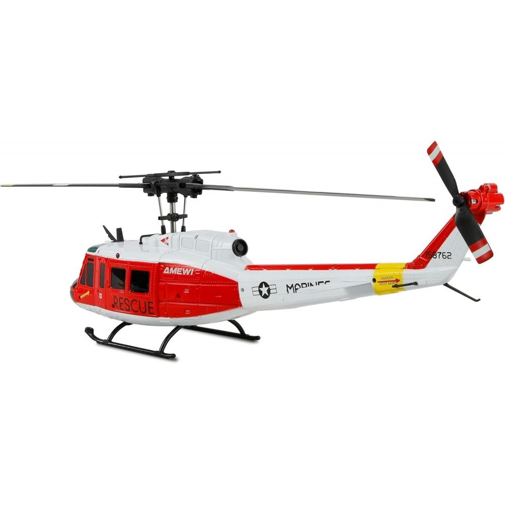 Amewi RC-Helikopter UH-1 Marine Brushless CP-Helikopter 6-Kanal 6G/3D RTF rot/weiß