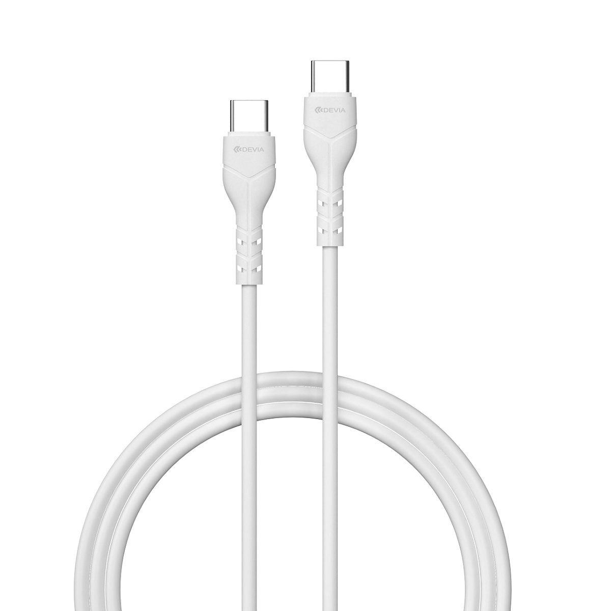 DEVIA Ladekabel, Datenkabel USB Typ C - USB Typ C 1m in Weiß 3A Smartphone-Kabel
