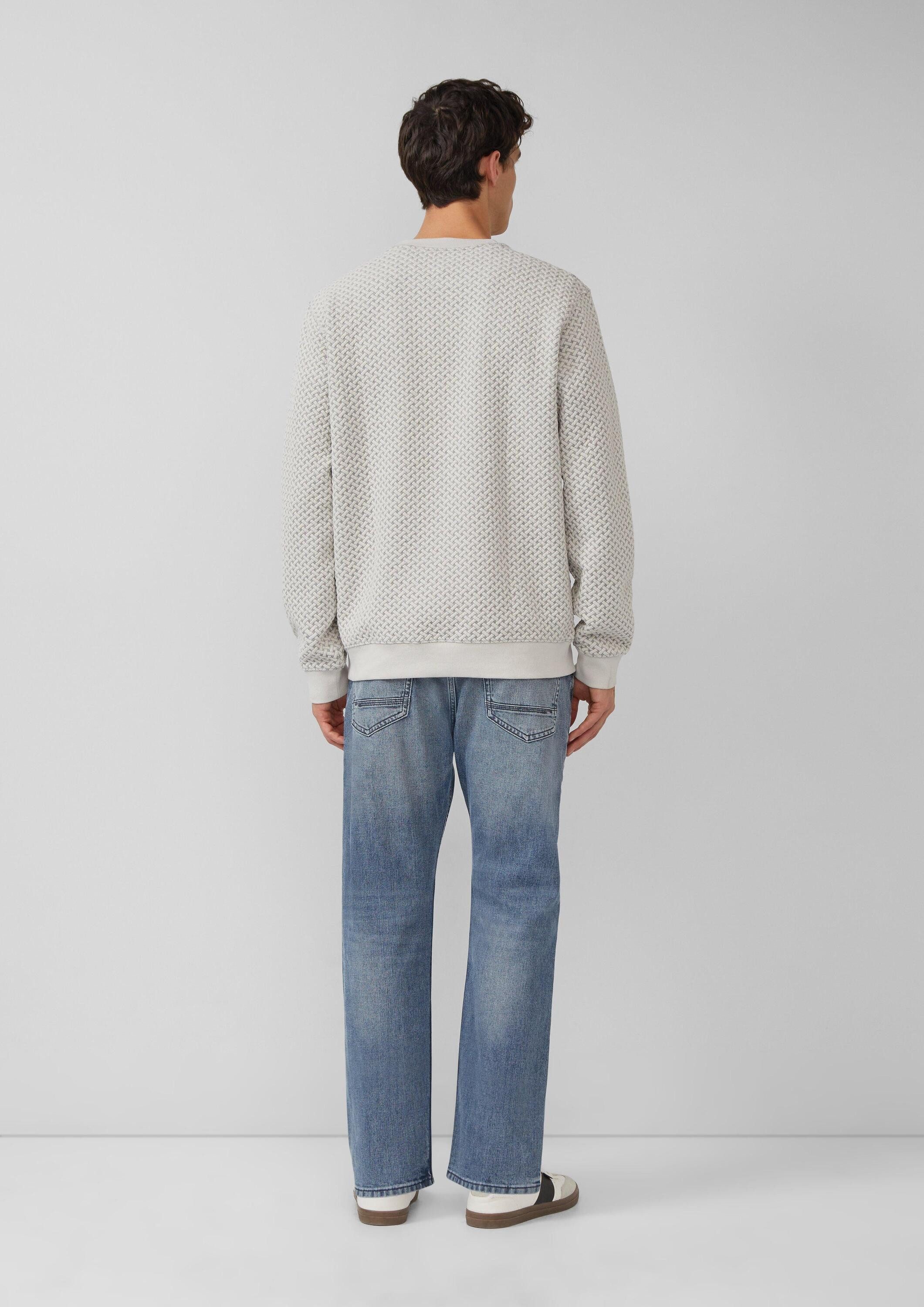 s.Oliver Sweatshirt Sweatshirt Strukturiertes Sweatshirt mit Crew Neck