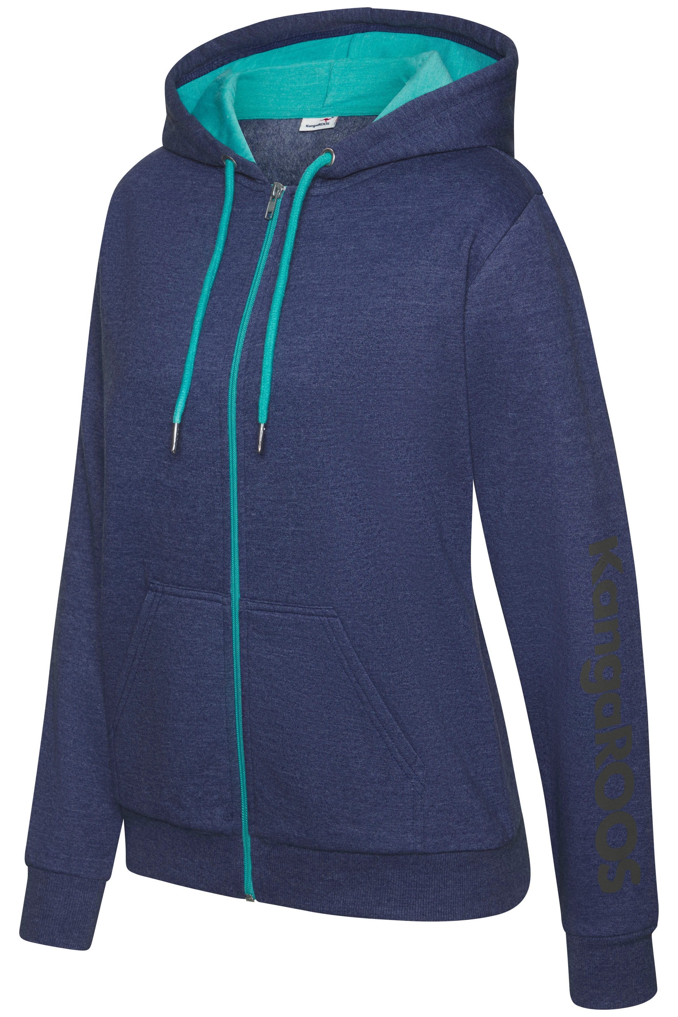 KangaROOS Sweatjacke mit kontrastfarbenen Details, Loungewear