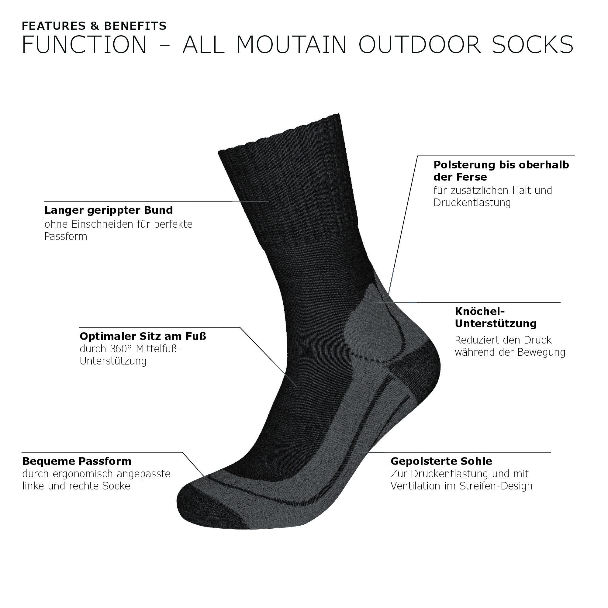 Camano Socken Unisex-Outdoor-Socken 1 Paar Uni günstig online kaufen
