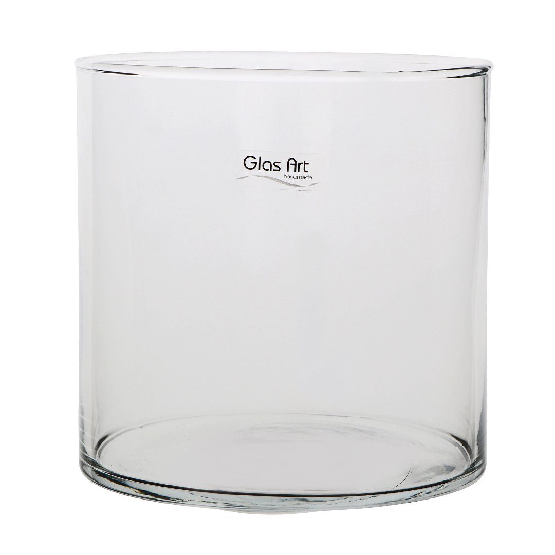 GlasArt Deko-Glas Glasvase Dekovase Klarglas, Zylinder gerade, 15cm/20cm  hoch Auswahl Handwerk (Kein Set, 1 St., 1tlg), Transparentes Glas