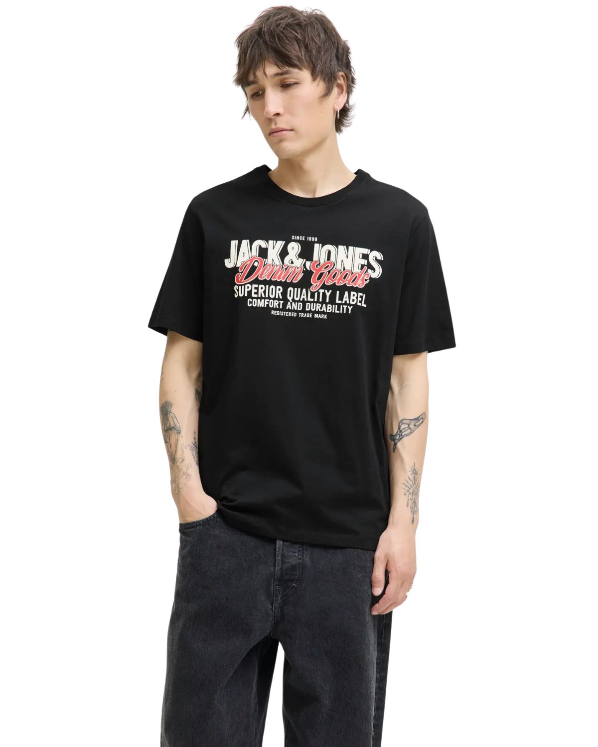 Jack & Jones Print-Shirt Bedrucktes T-Shirt aus Baumwolle (5er-Pack)