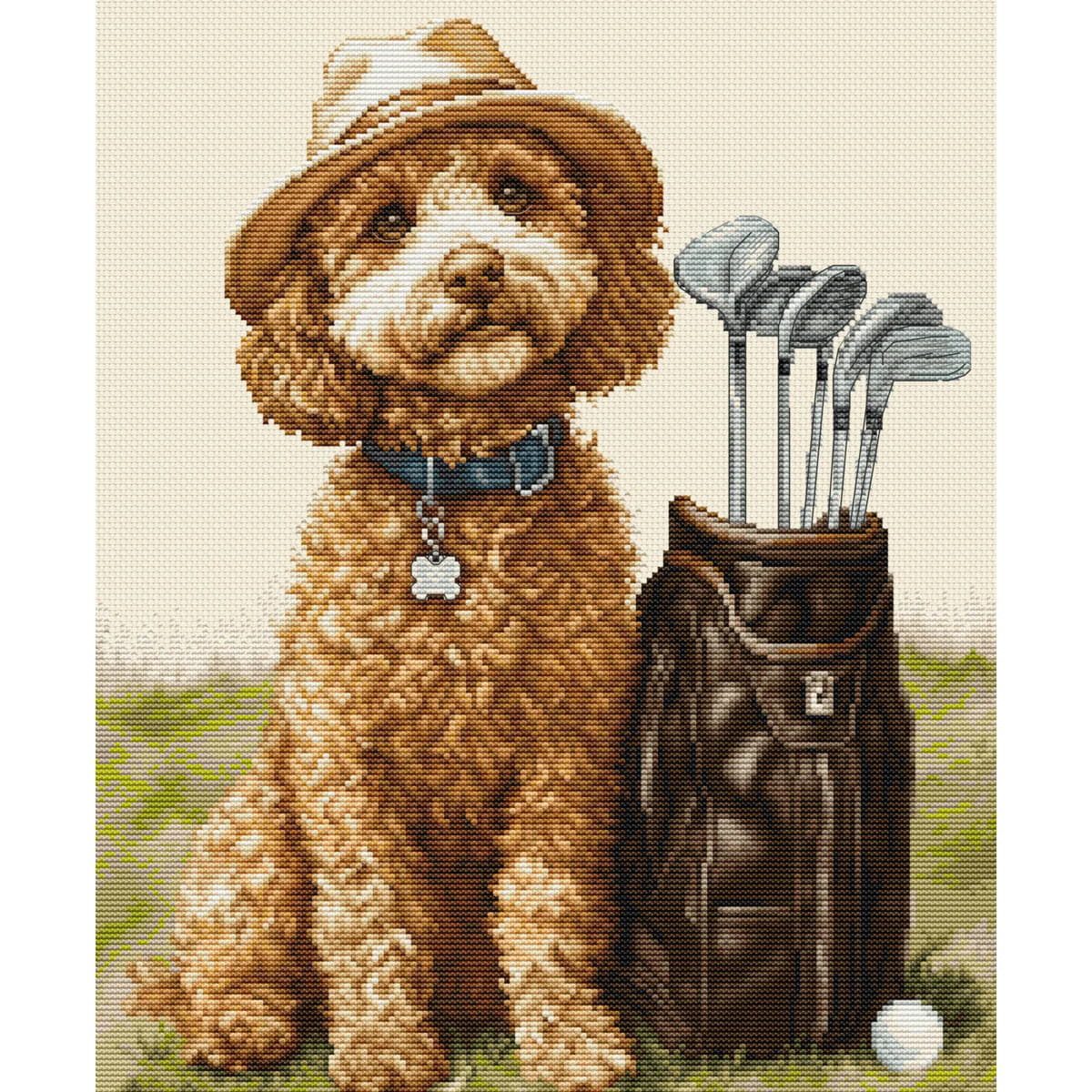 Luca-S Kreativset Luca-S Kreuzstich Stickpackung "Der Meistergolfer", Zählmuster, 26x..., (embroidery kit by Marussia)