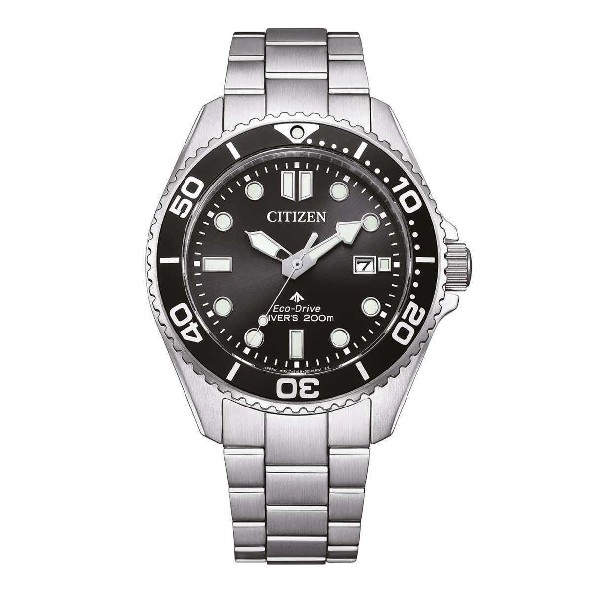 Citizen Solaruhr BN0261-51E, Promaster Eco-Drive Taucheruhr 20 bar Stahl/Schwarz