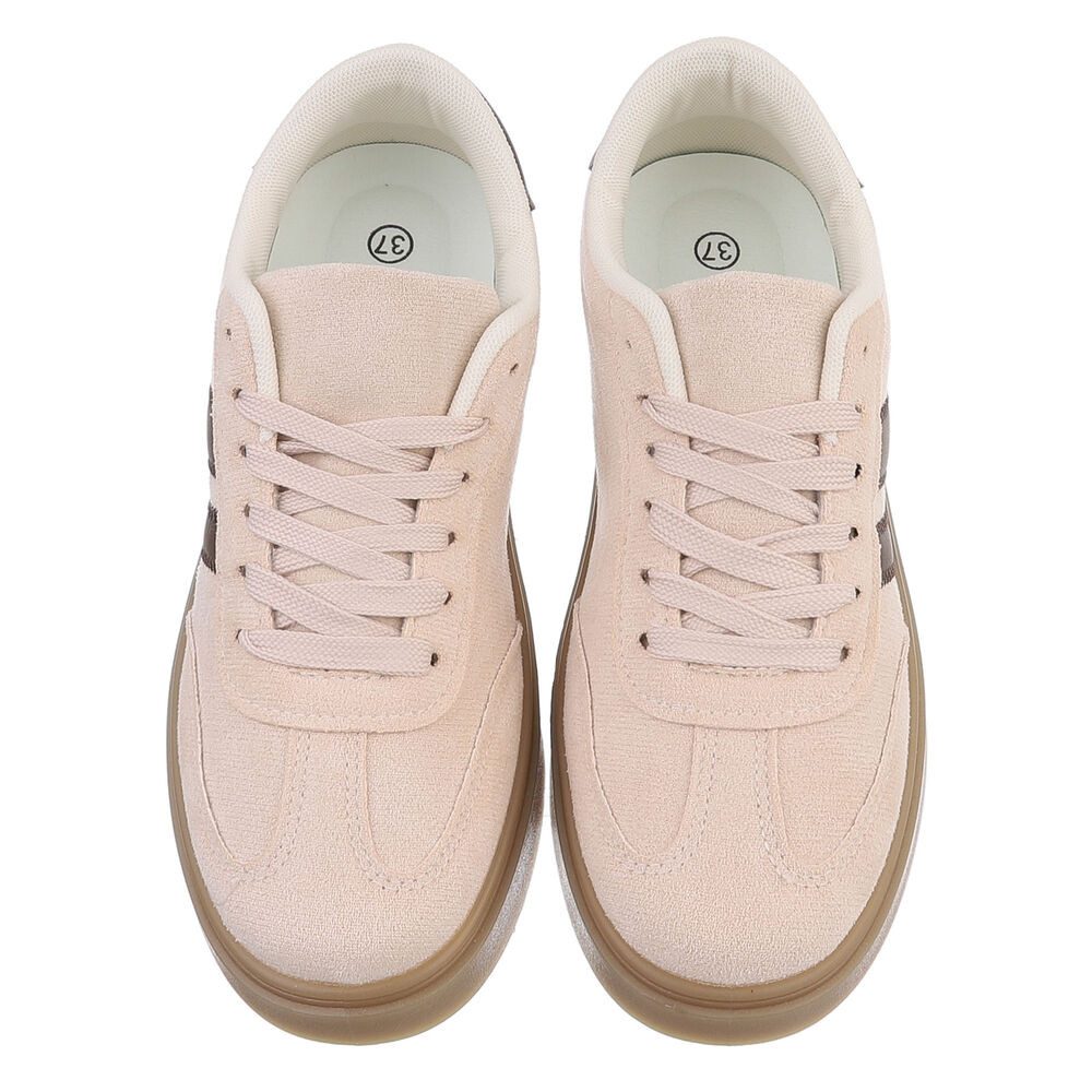 Ital-Design Damen Sneaker Low Top Schnürung Freizeitkomfort Sneaker (91848930) Flach Sneakers Low in Beige – Bild 4 von 5