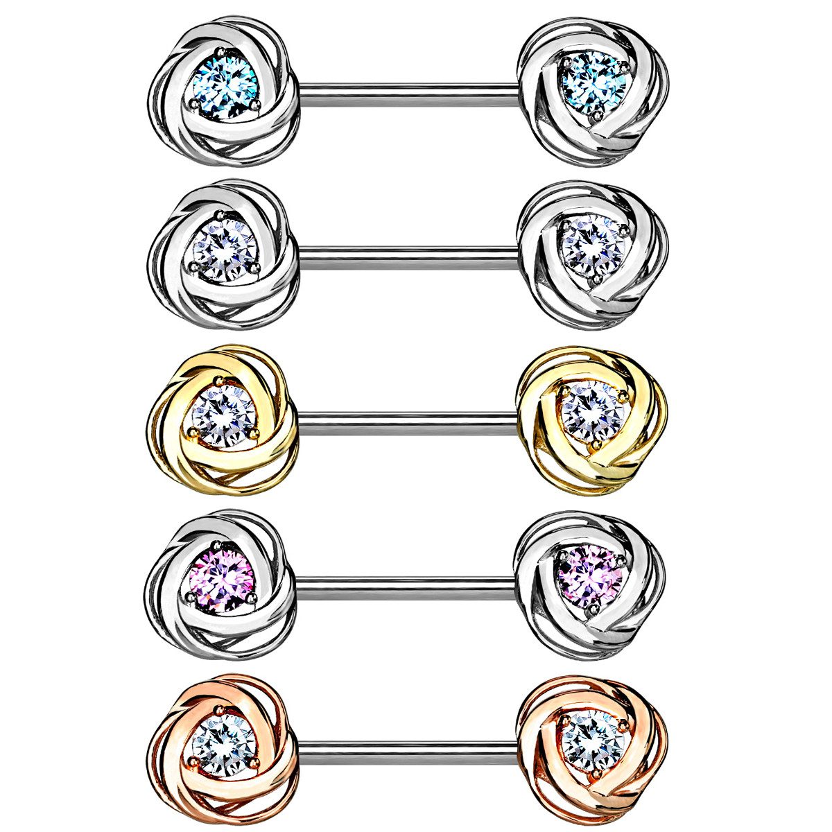 Taffstyle Intimpiercing Nippelpiercing Barbell mit Rosenblüten günstig online kaufen