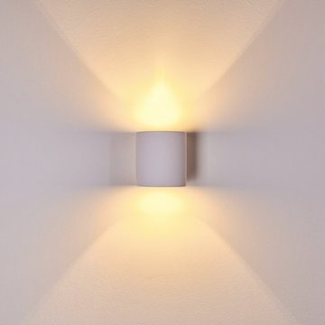 hofstein Wandleuchte »Cusino« aus Keramik weiß, Wandlampe,Lichteffekt für Flur, Wohnzimmer, ohne Leuchtmittel, Wandlampe mit Lichteffekt für, Diese Lampe ist mit Farben bemalbar