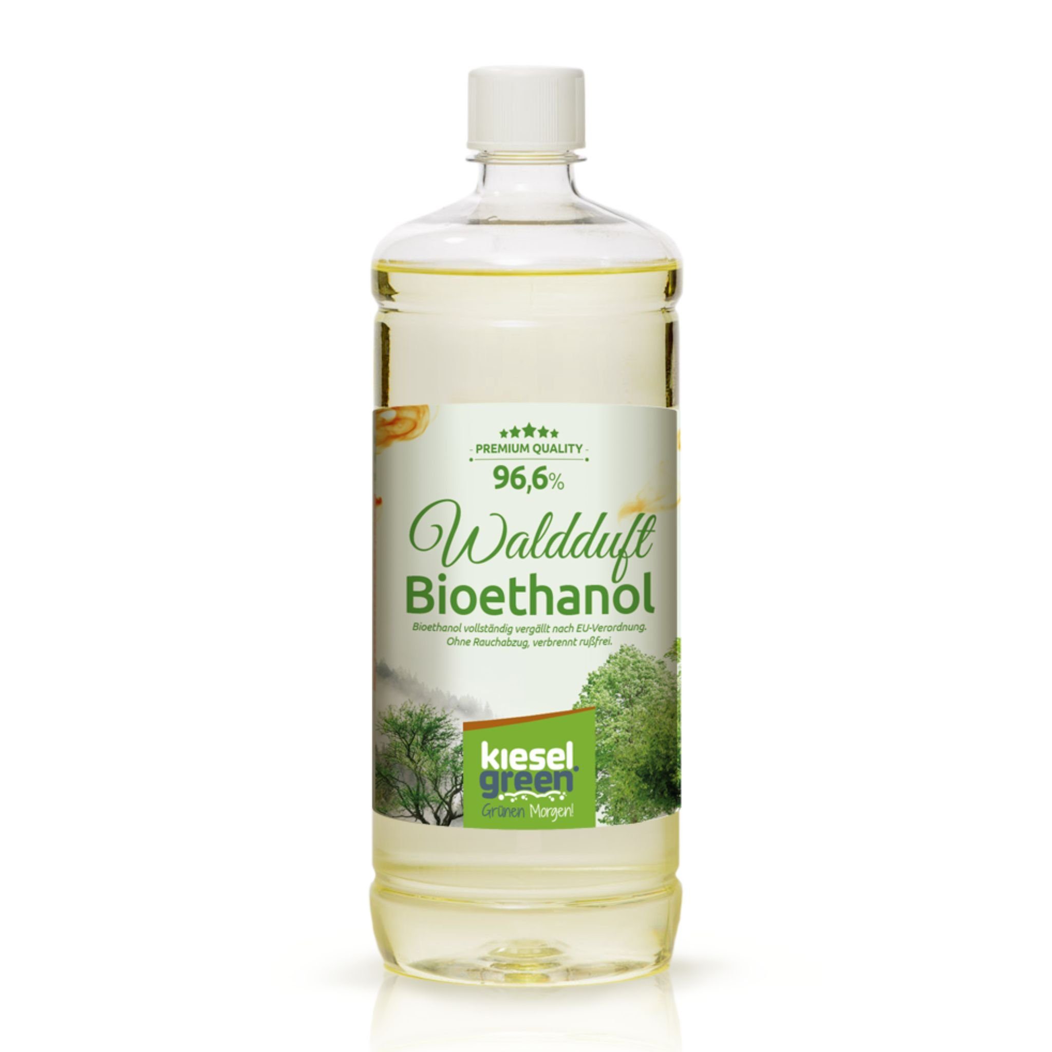 KieselGreen Bioethanol KieselGreen Bioethanol Flasche 1 Liter mit Duft für Ethanol-Kamin