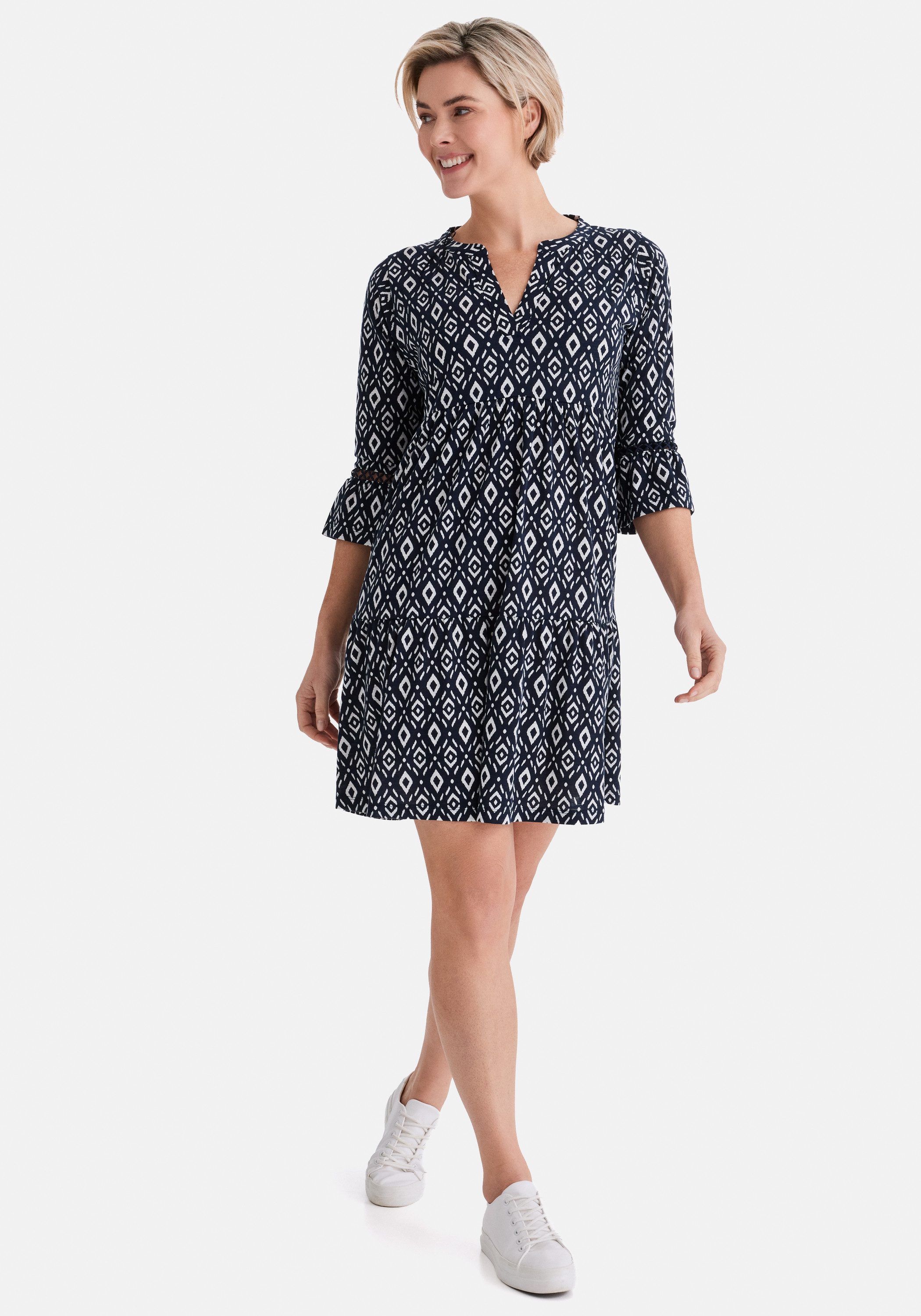 STOOKER WOMEN Midikleid TUNIKA Kleid V-Neck Tunika Kleid mit V-Ausschnitt Figurumspielend für Damen