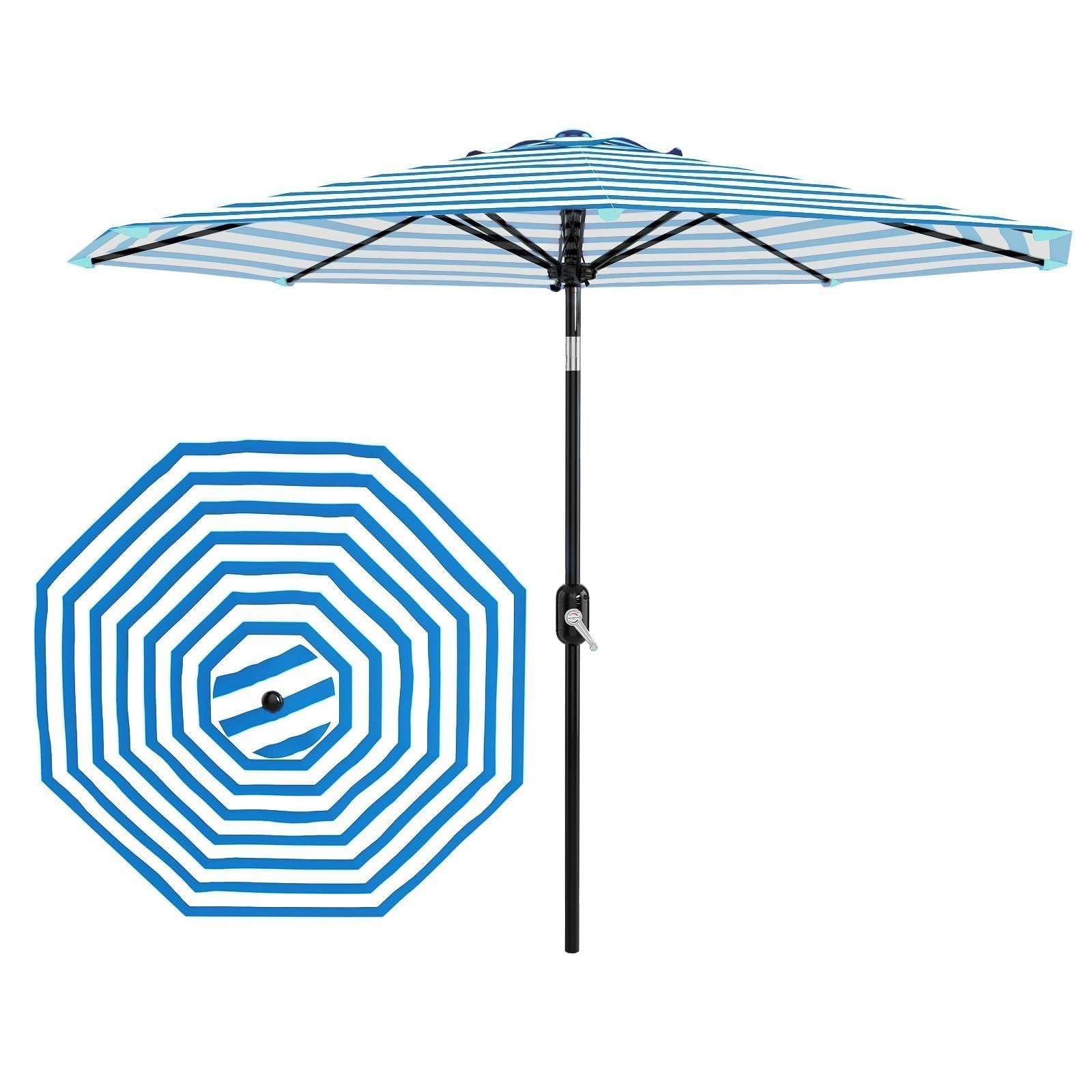 GarveeMore Sonnenschirm Gartenschirm 2,7 m, Outdoor Terrassenschirm mit UPF 50+ UV-Schutz, wasserdichte und farbbeständige Bespannung,Sonnenschirm mit 8 Streben