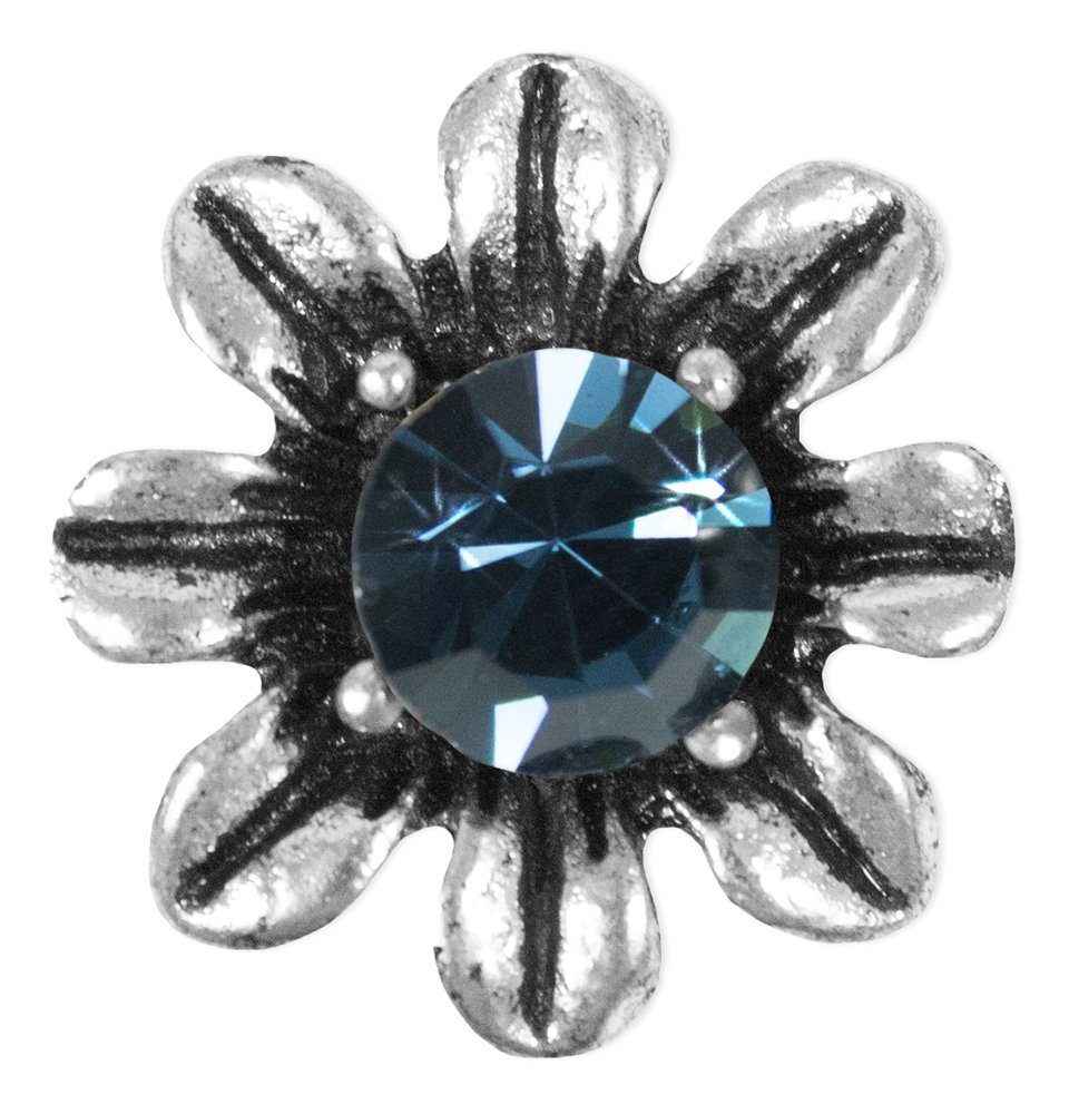 Trachtenland Kette mit Anhänger Blumen Collier mit Ohrhängern - Ozeanblau – Bild 2 von 5