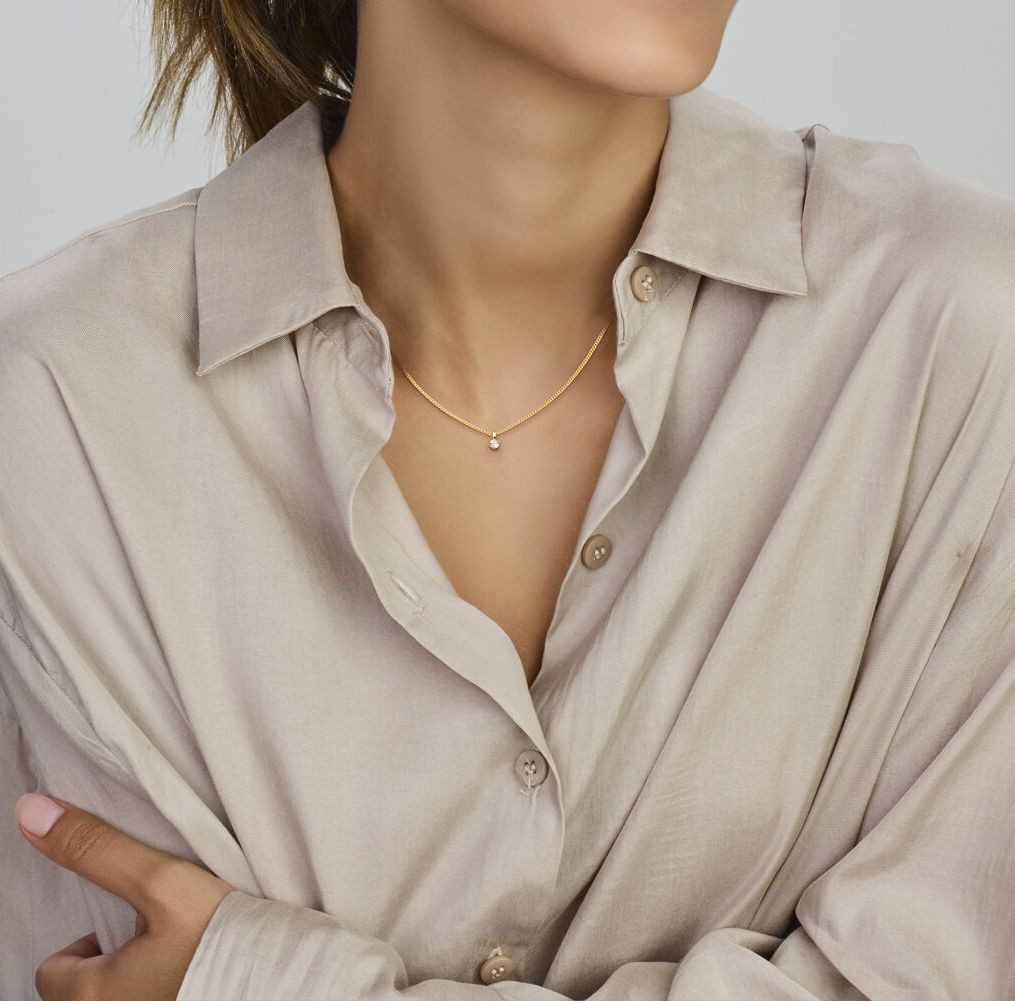 NICEANDnoble Kettenanhänger 585er Gelbgold Kettenanhänger Zirkonia rund 4mm günstig online kaufen