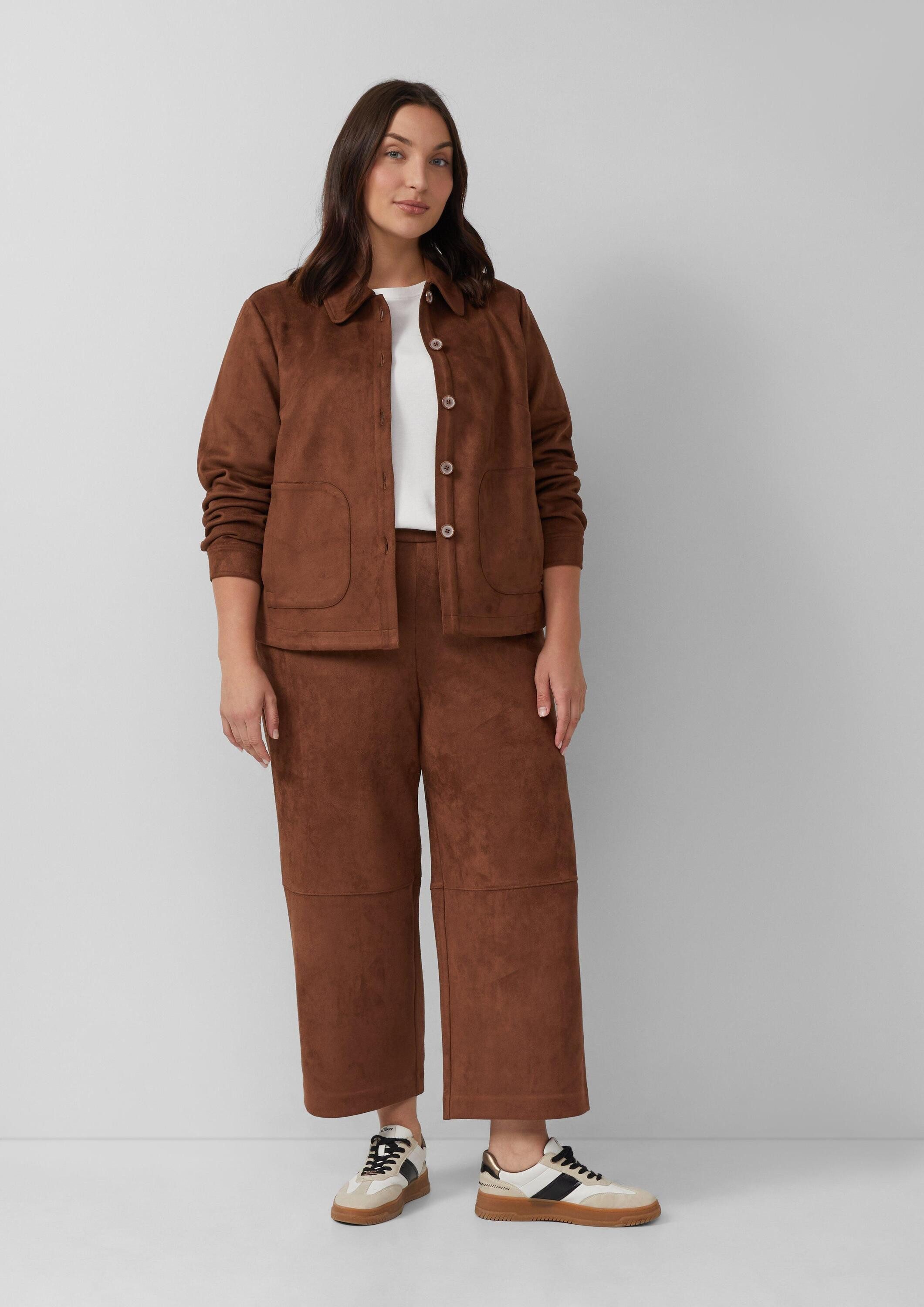 s.Oliver 7/8-Hose Hose Culotte in Veloursleder-Optik