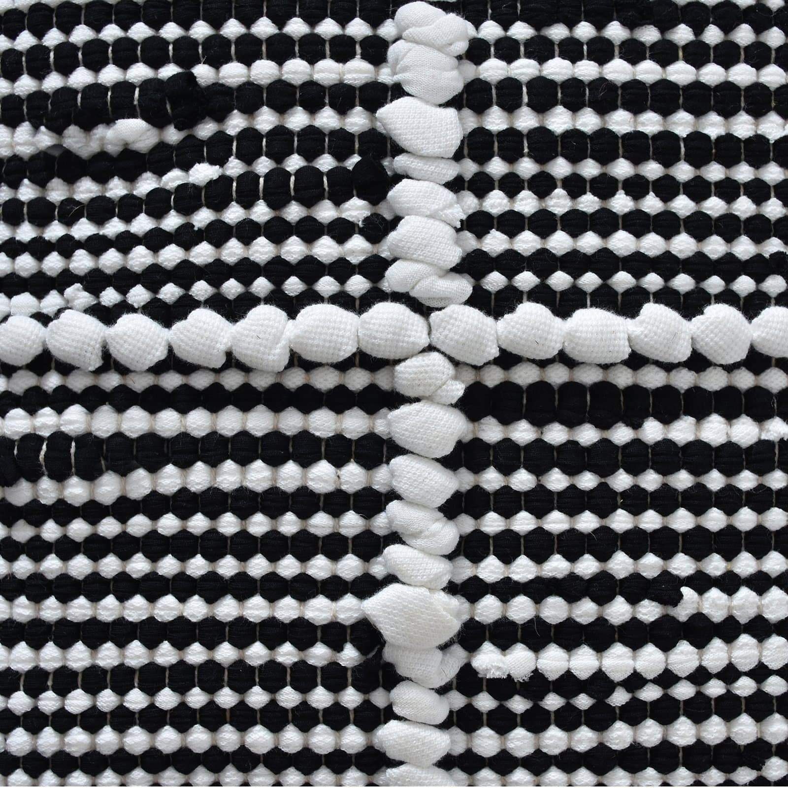 LaLe Living Dekokissen Weiß Boho Baumwolle, x Schwarz, Sira Stil, cm Kissenhülle 45 handgefertigt aus & 45
