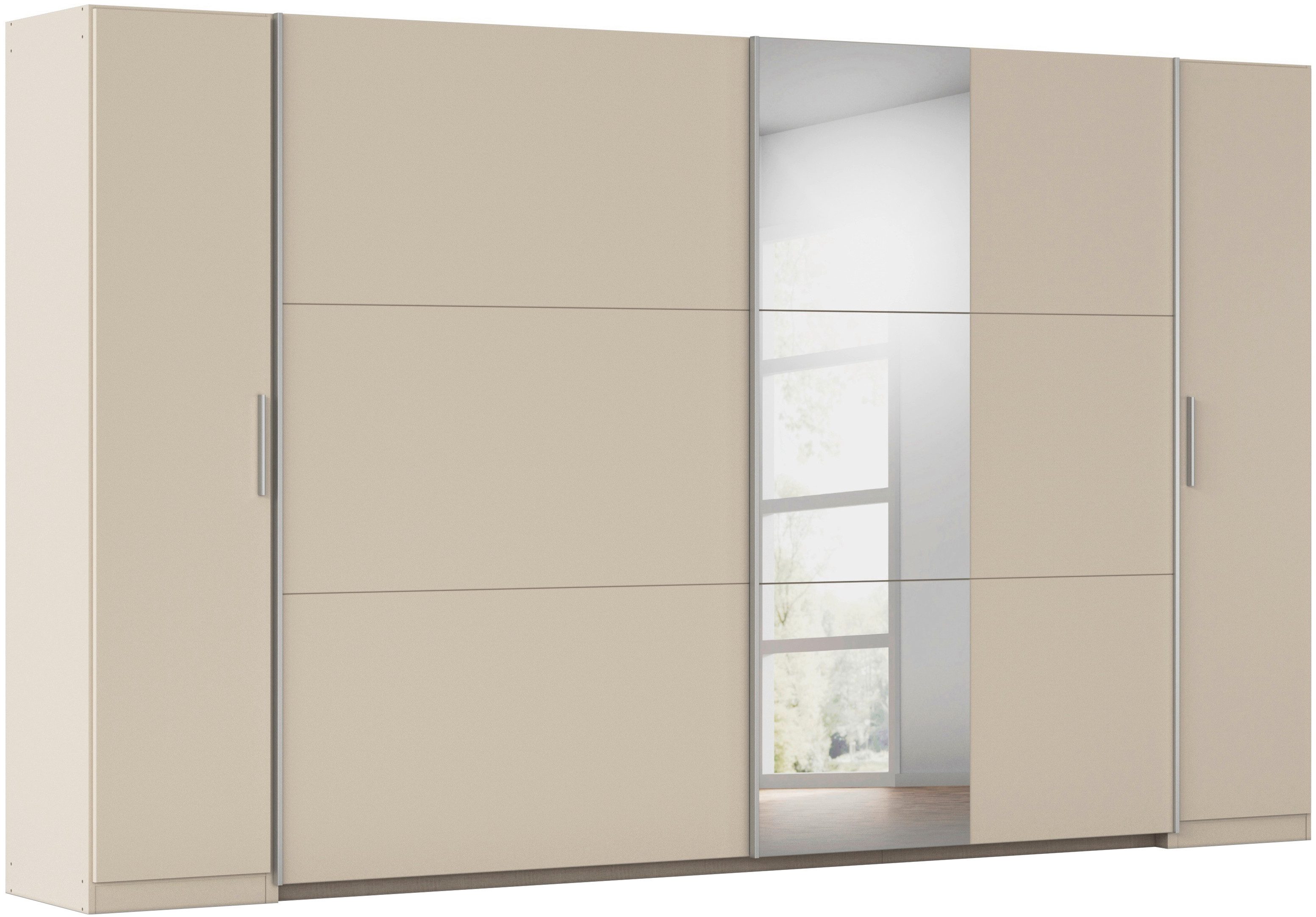 rauch Schwebetürenschrank Kleiderschrank Drehtürenschrank Schrank Garderobe KRONACH (in 3 Ausstattungen BASIC/CLASSIC/PREMIUM, Breiten 225/268/311/354 cm) Kombischrank optional mit 1 oder 2 Spiegel viele Böden MADE IN GERMANY