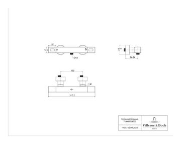 Villeroy & Boch Brausethermostat Universal Taps & Fittings Duschthermostat, Eckig - Matt Black