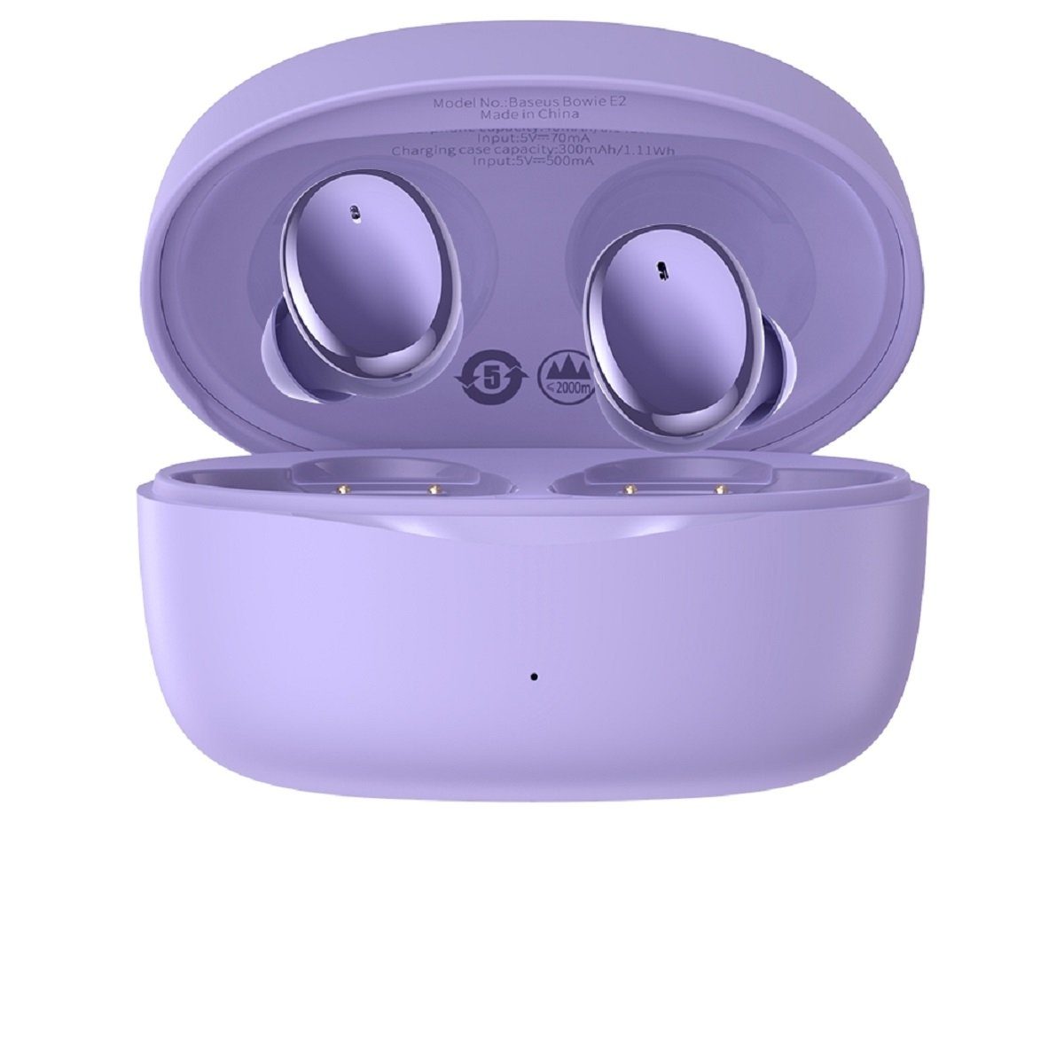 Bowie Baseus Kopfhörer 5.2 Wireless Touch Bluetooth, IP55 Baseus Control, IP55 (Bluetooth, E2 Wasserdicht: Wasserdicht Bluetooth-Kopfhörer TWS zertifiziert) Bluetooth Lila