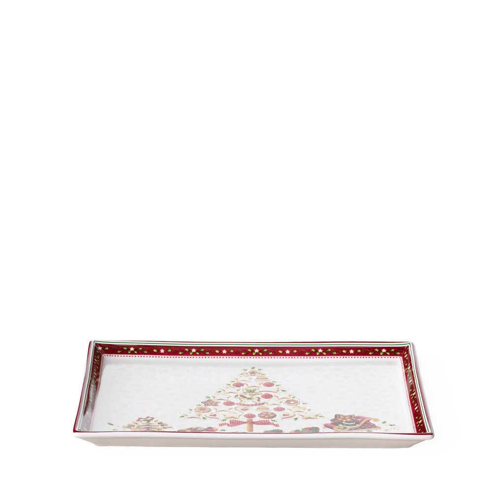 Villeroy & Boch Tortenplatte große rechteckige Gebäckplatte, Porzellan, (1-tlg), Premium Porcelain, 1 Stck, Handw., mikrow.sicher