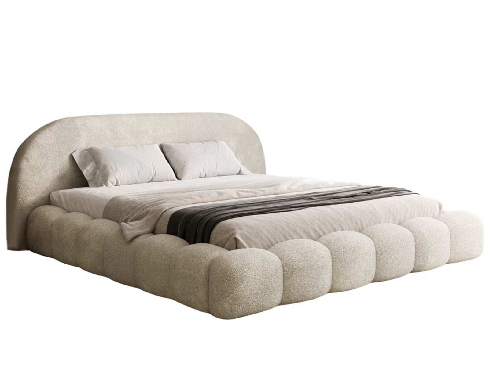 Compleo Polsterbett OMBIS, Wolkenbett mit Bettkasten und Lattenrost, Designer-Bett, MADE IN EU