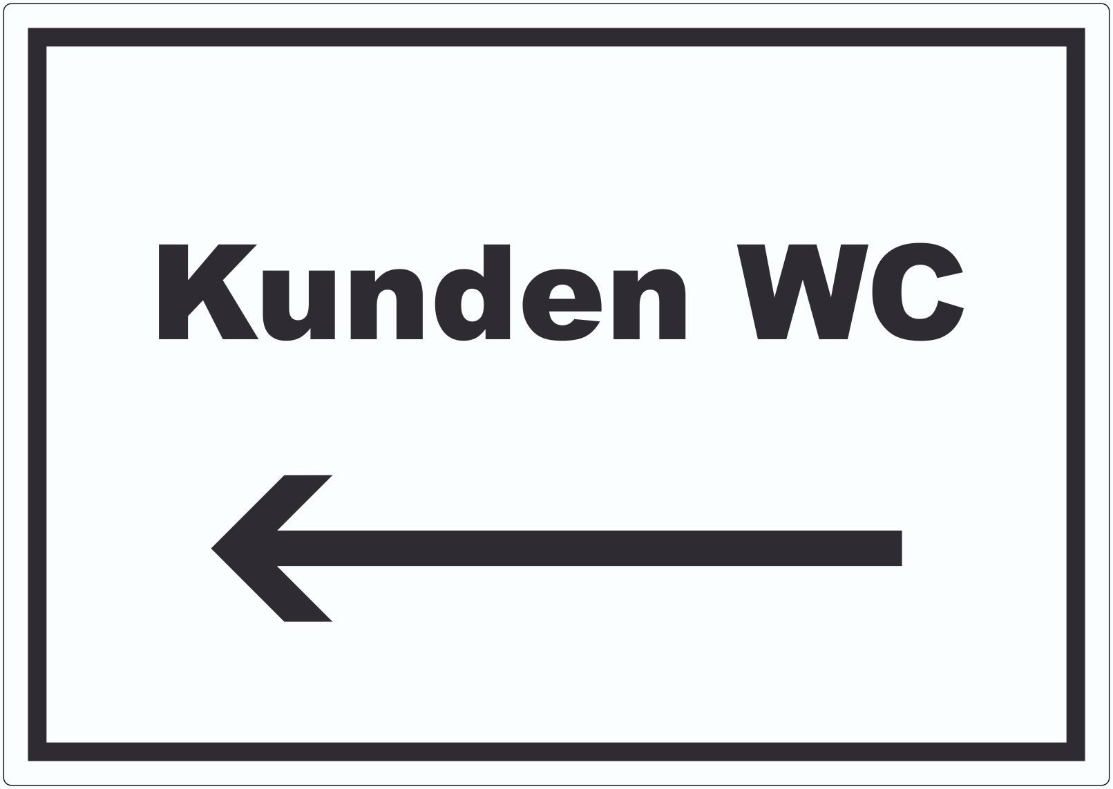 HB-Druck Aufkleber Kunden WC Aufkleber mit Text und Richtungspfeil links Toilette, wetterfest, UV-beständig, kratzfest